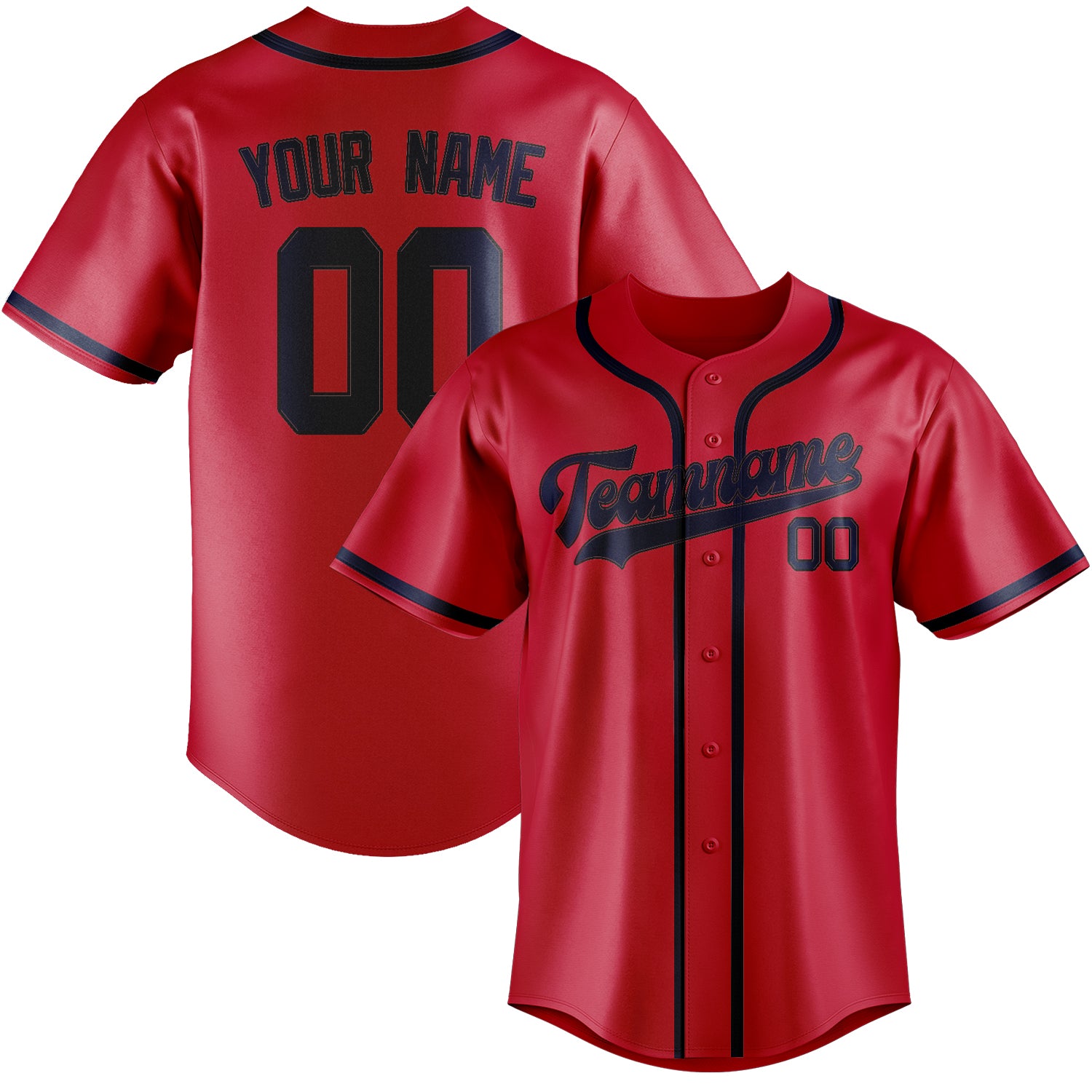 Custom Red Blue Baseball Jersey
