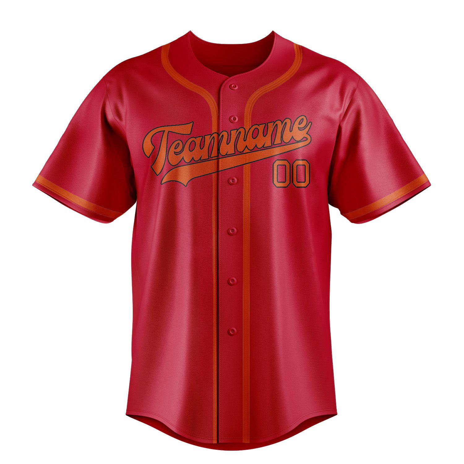 Custom Red Orange Red Baseball Jersey