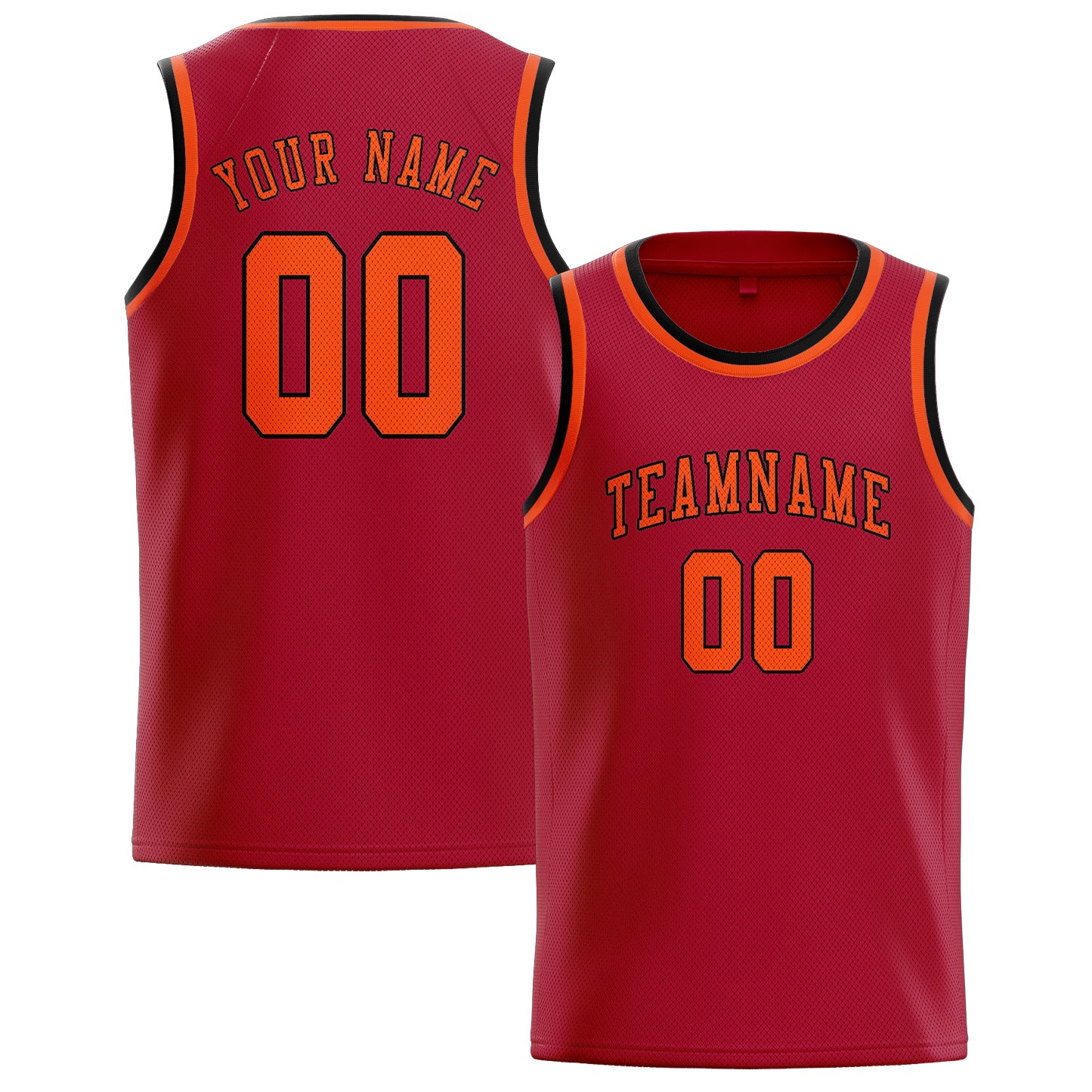 Custom Red Orange Red Basketball Jersey