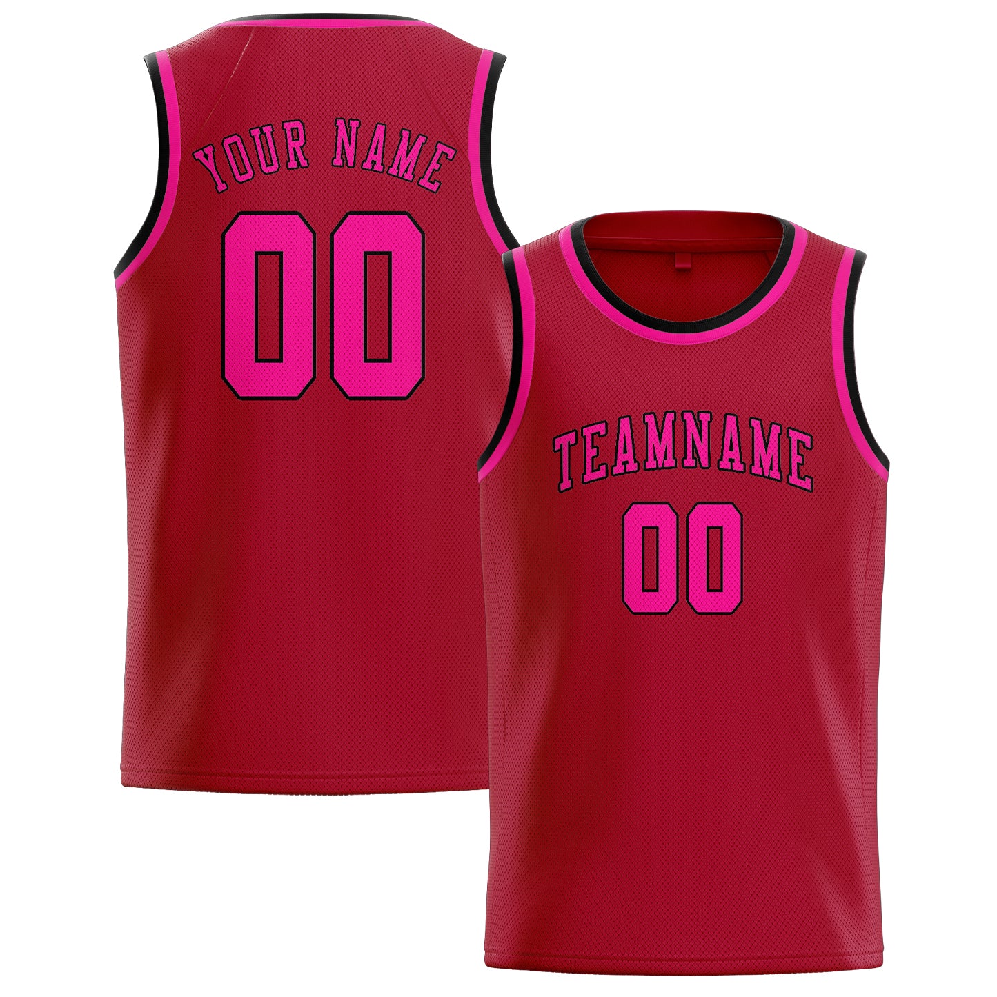 Custom Red Pink Basketball Jersey