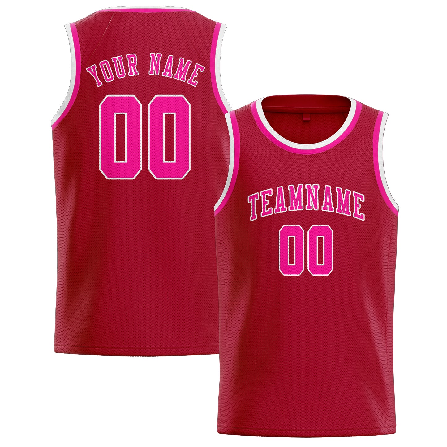 Custom Red Pink Basketball Jersey