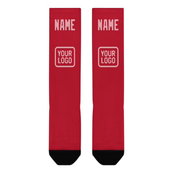 Custom Red Light Pink Knee-High Sock