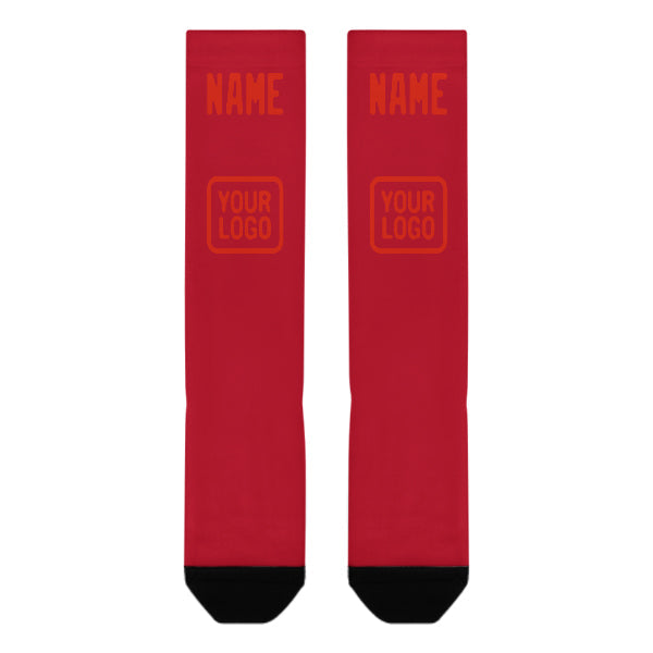 Custom Red Orange Red Knee-High Sock