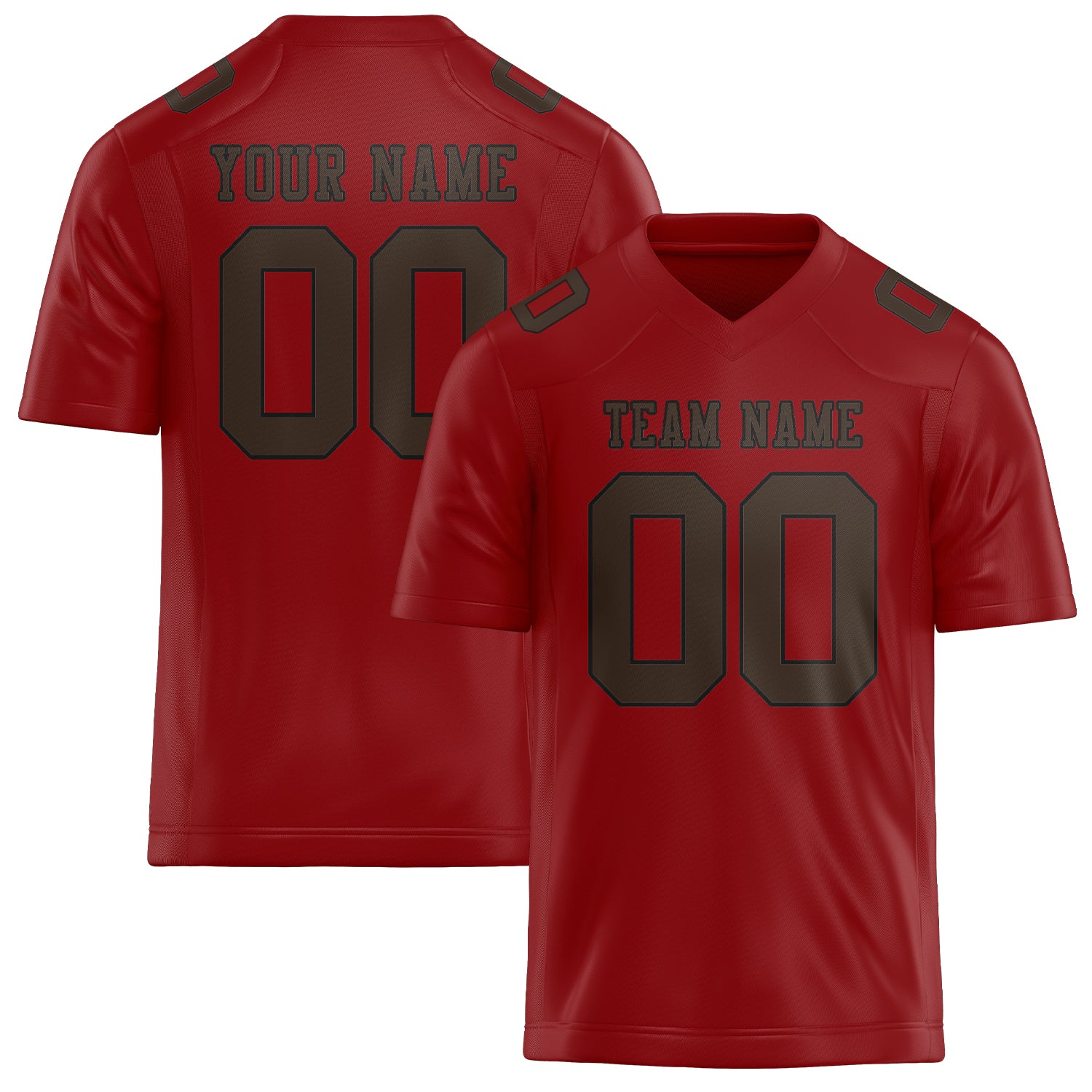 Custom Red Brown Football Jersey