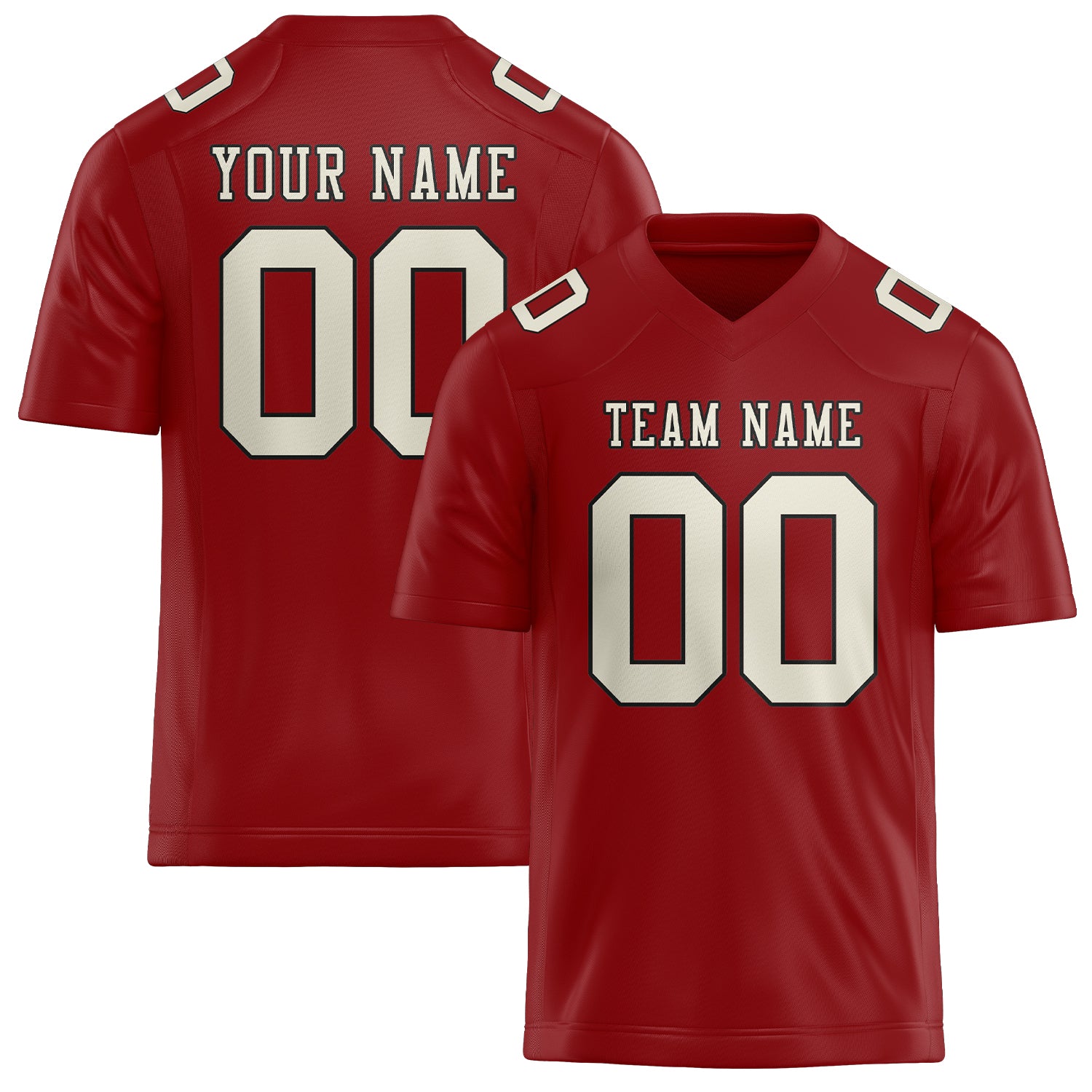 Custom Red Cream Football Jersey