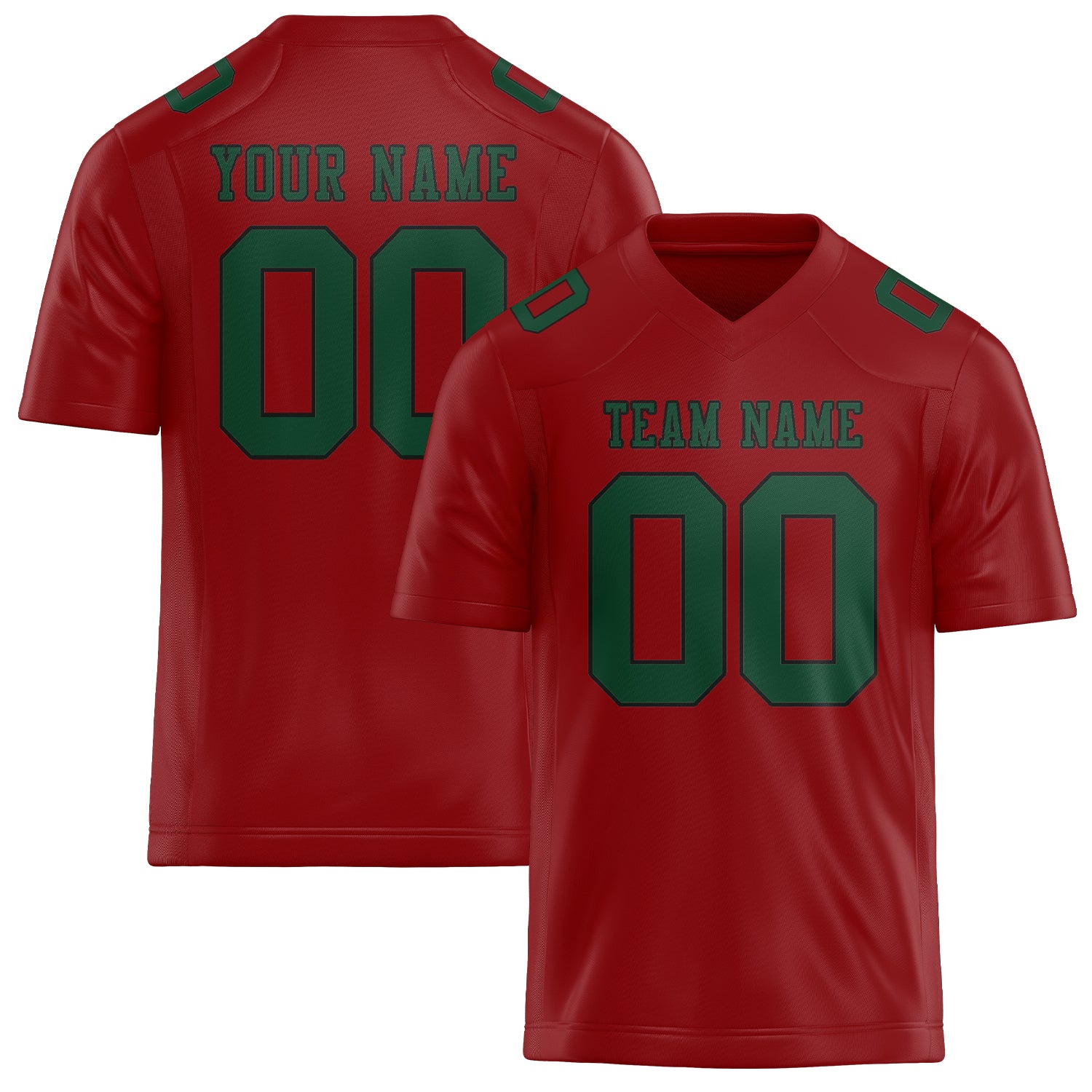 Custom Red Green Football Jersey