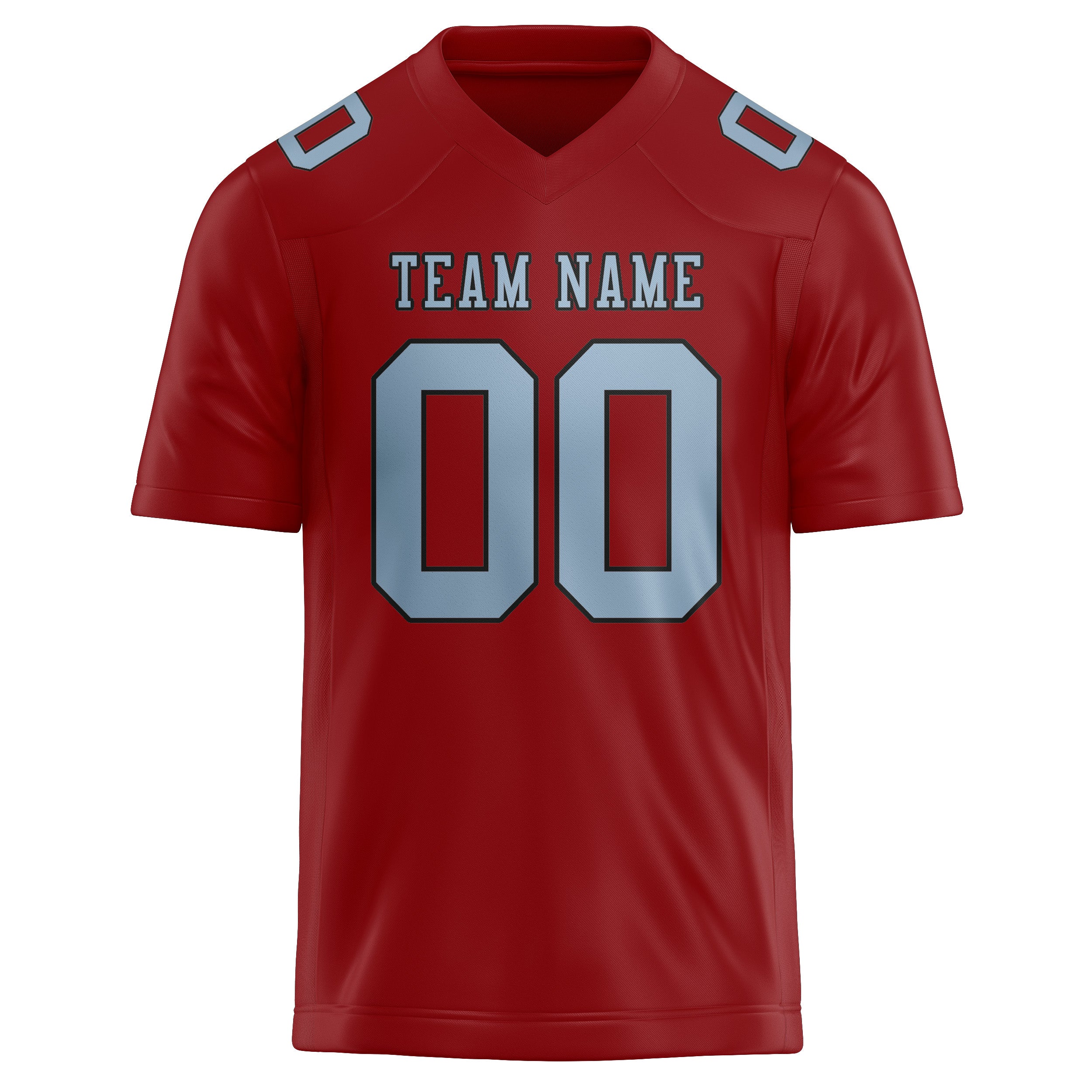 Custom Red Light Blue Football Jersey
