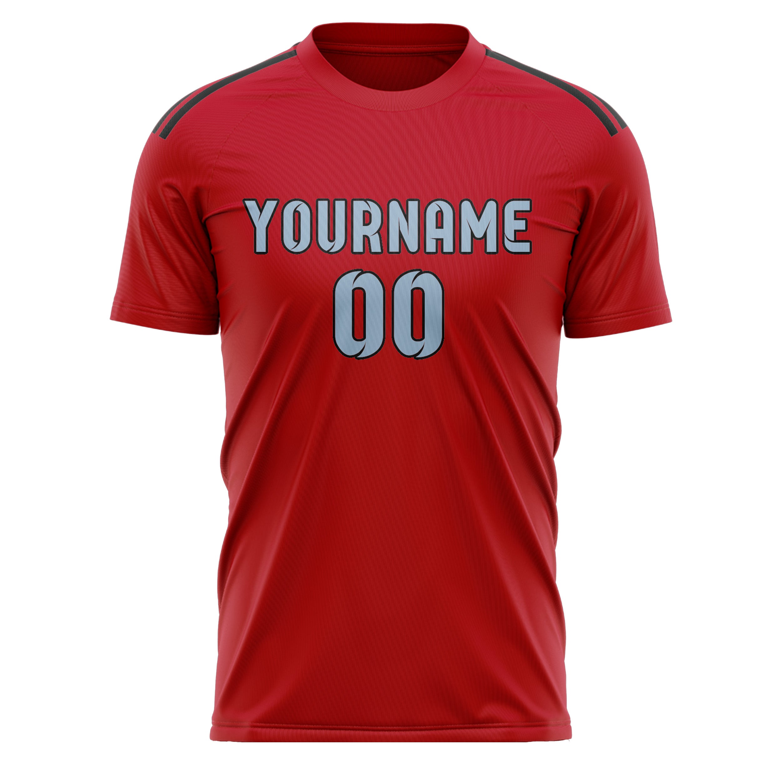 Custom Red Light Blue Soccer Jersey