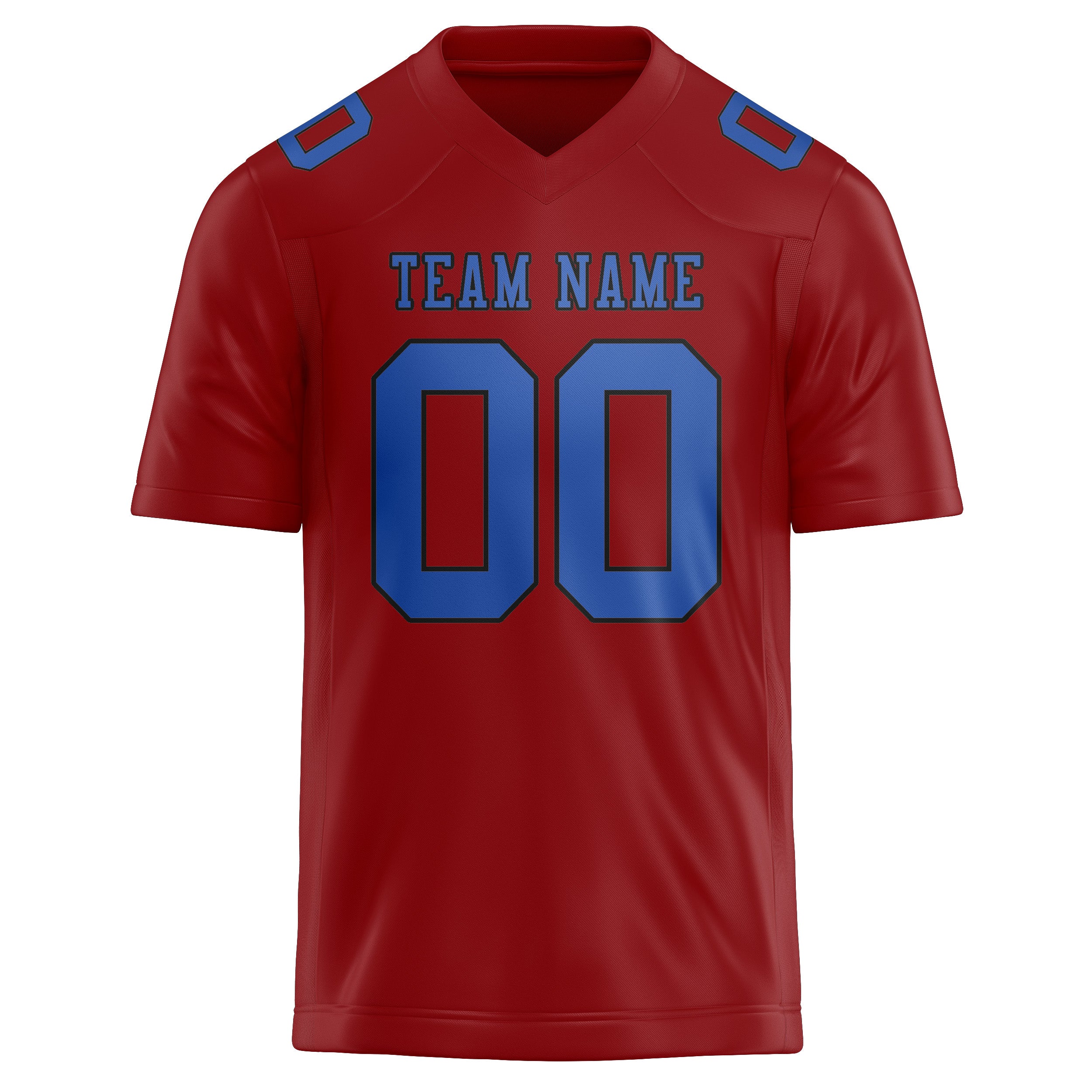 Custom Red Sky Blue Football Jersey