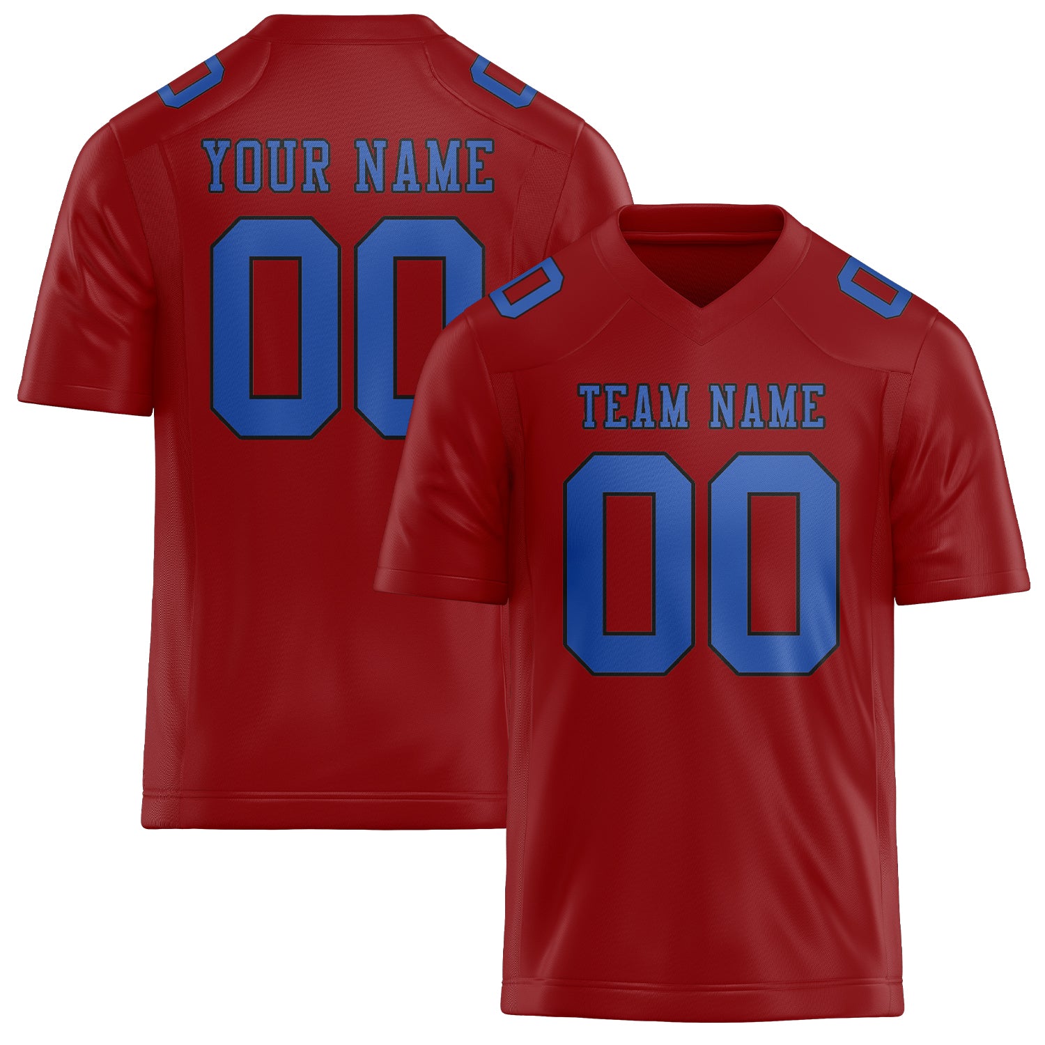Custom Red Sky Blue Football Jersey