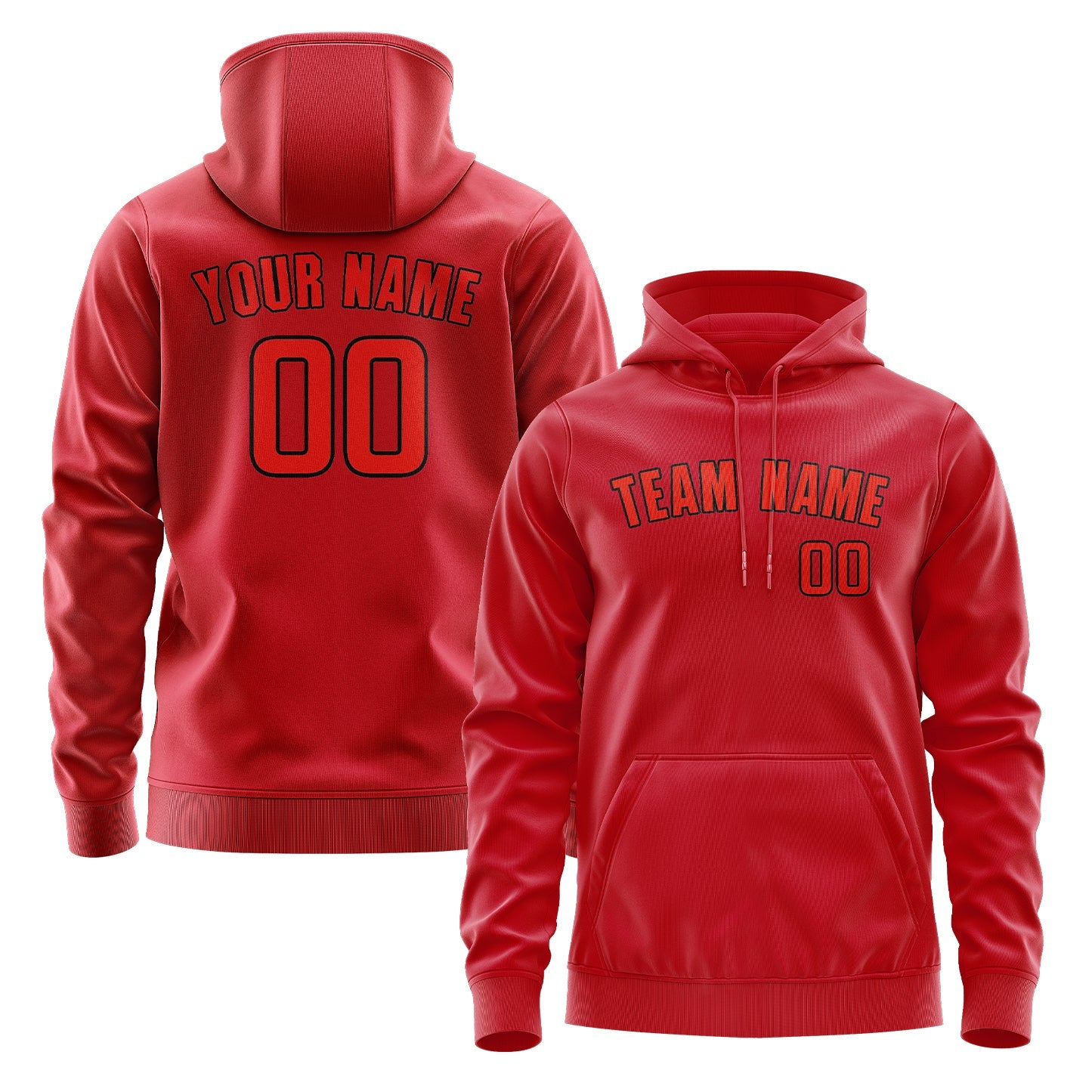 Custom Red Orange Red Hoodie