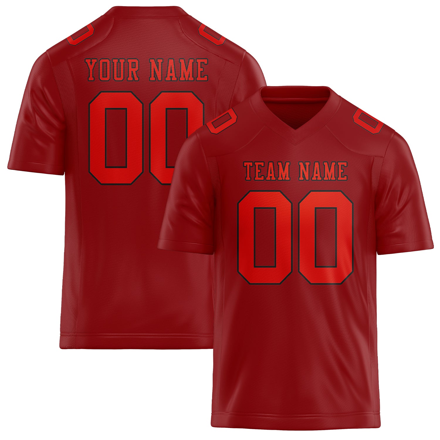 Custom Red Orange Red Football Jersey