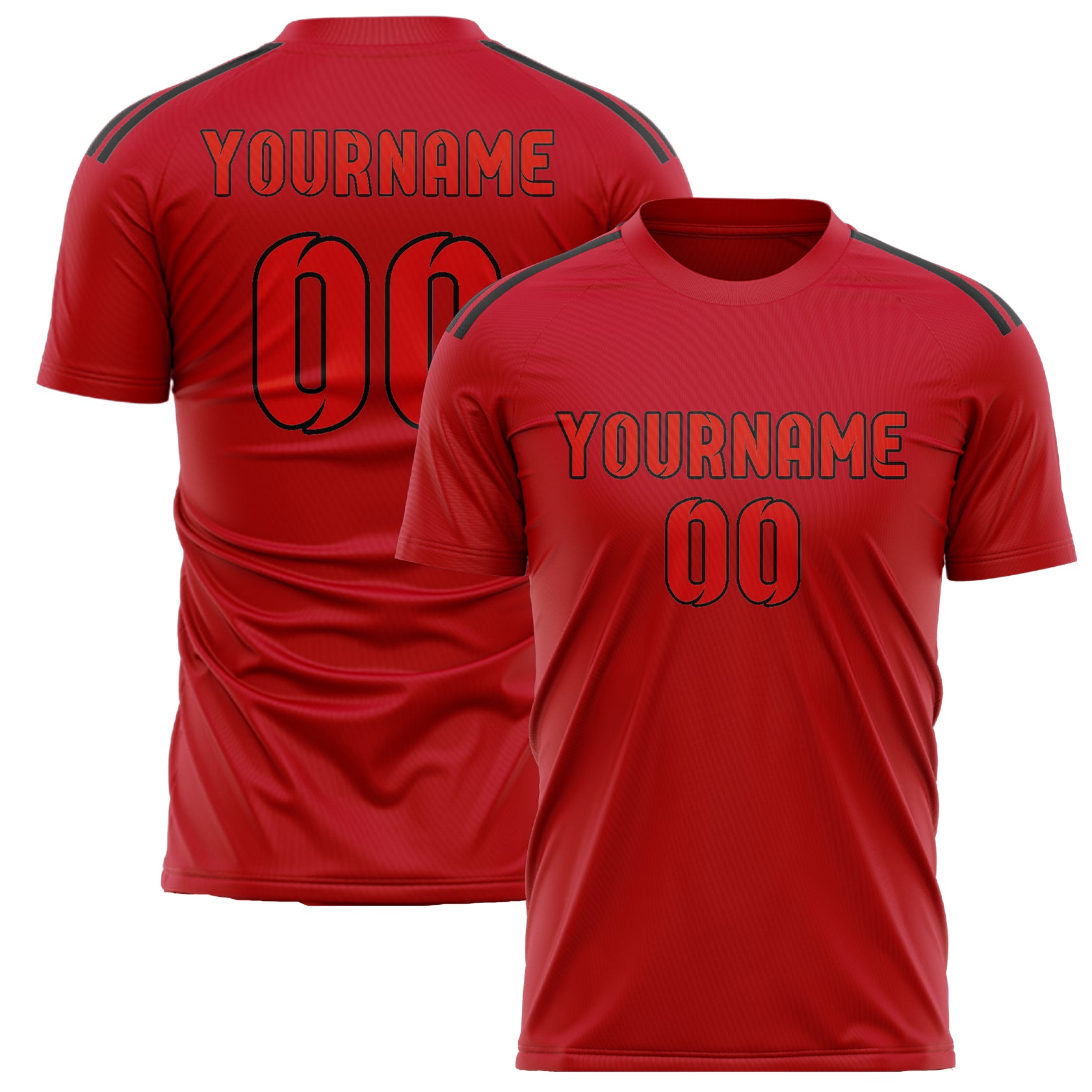Custom Red Orange Red Soccer Jersey