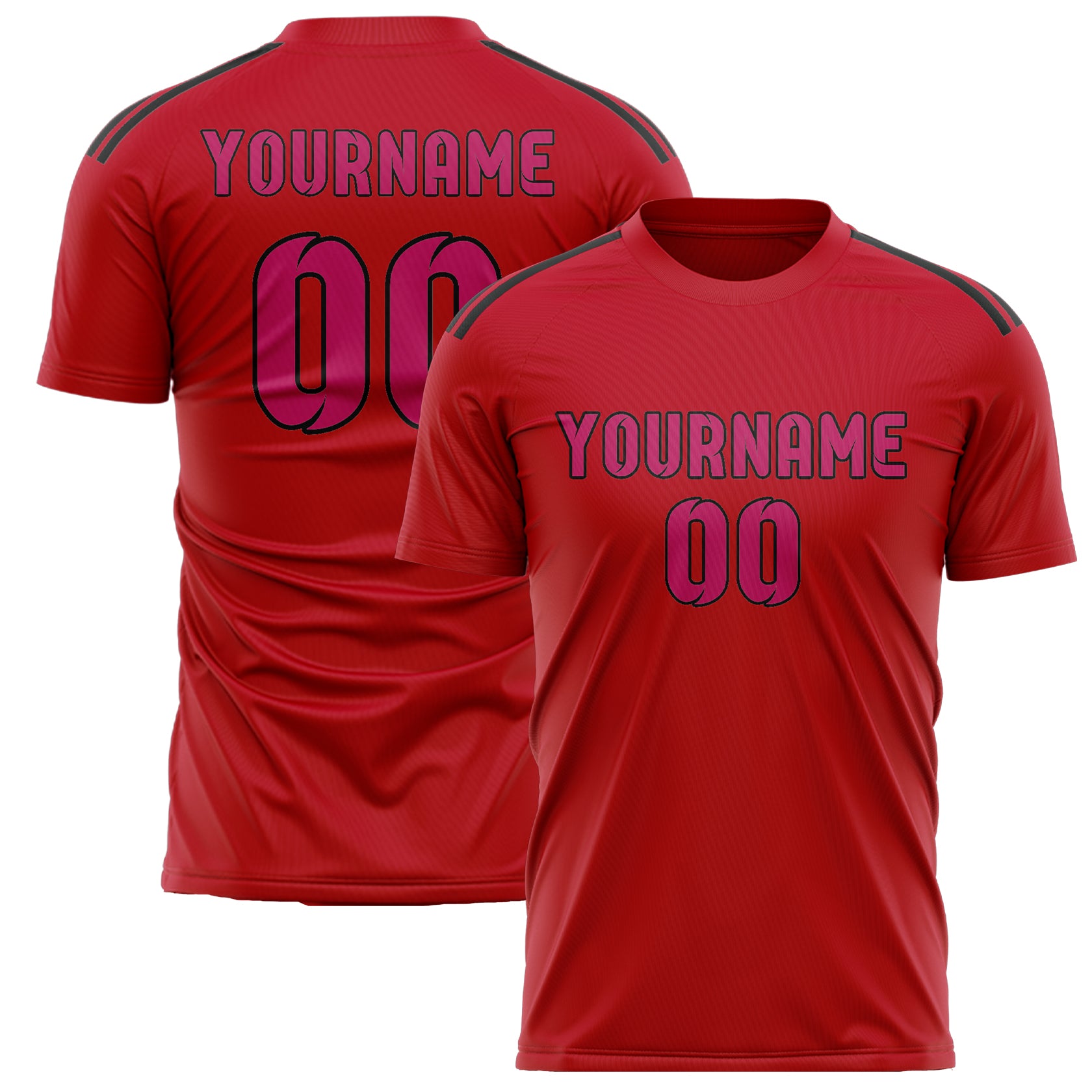 Custom Red Pink Soccer Jersey
