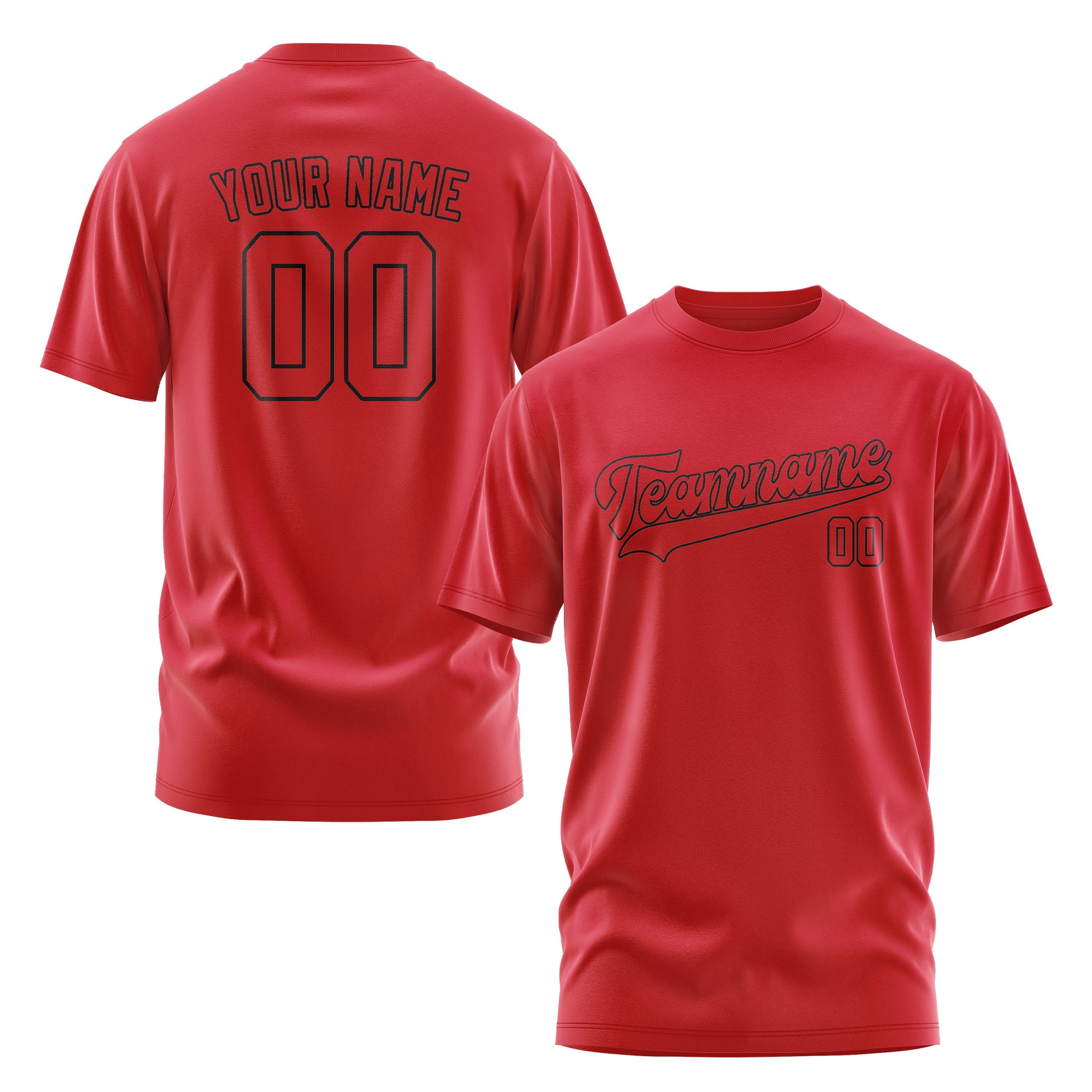 Custom Red Red T-Shirt