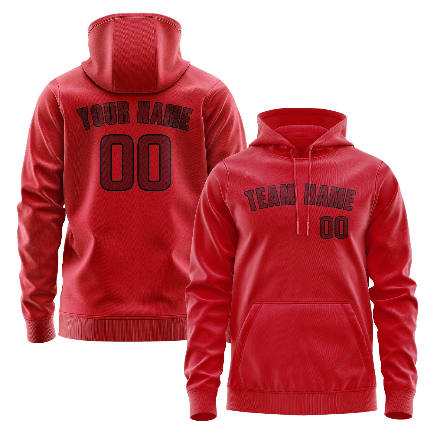 Custom Red Crimson Red Hoodie