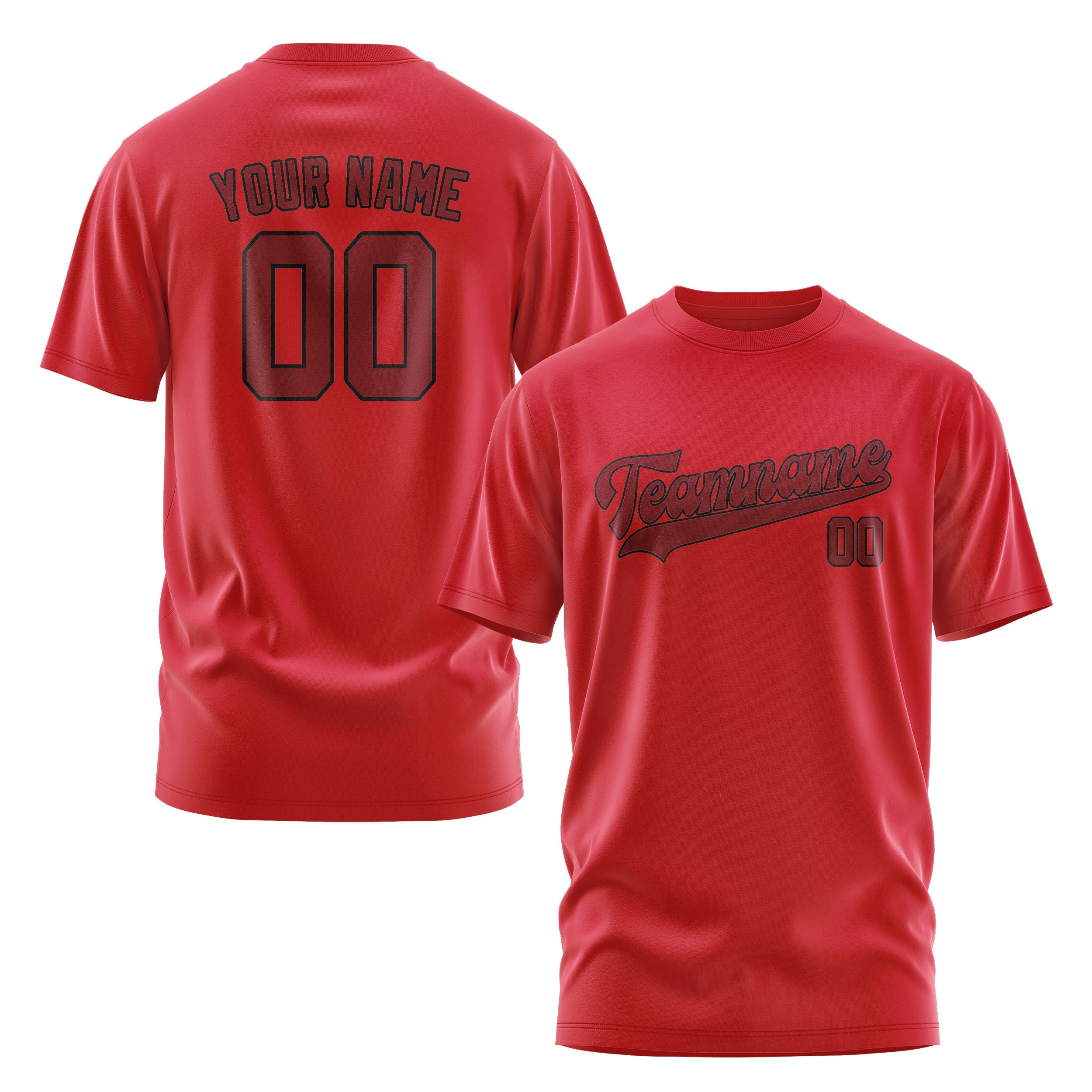 Custom Red Crimson Red T-Shirt