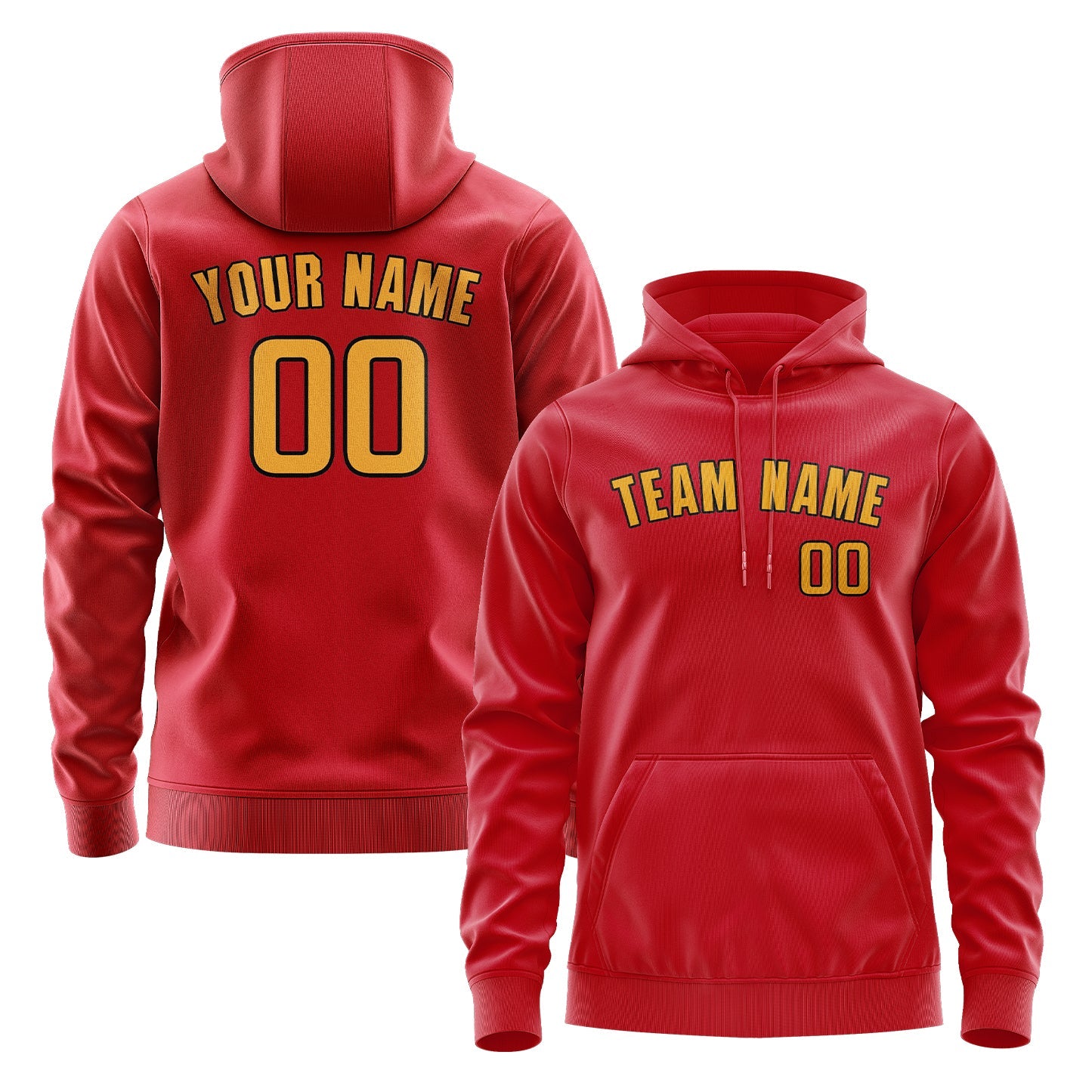 Custom Red Yellow Hoodie