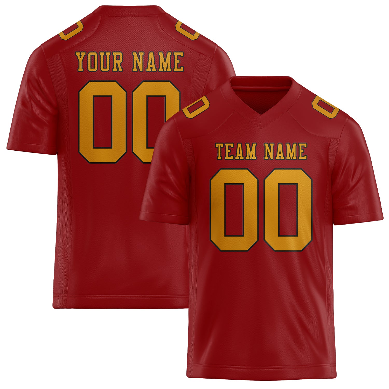 Custom Red Yellow Football Jersey