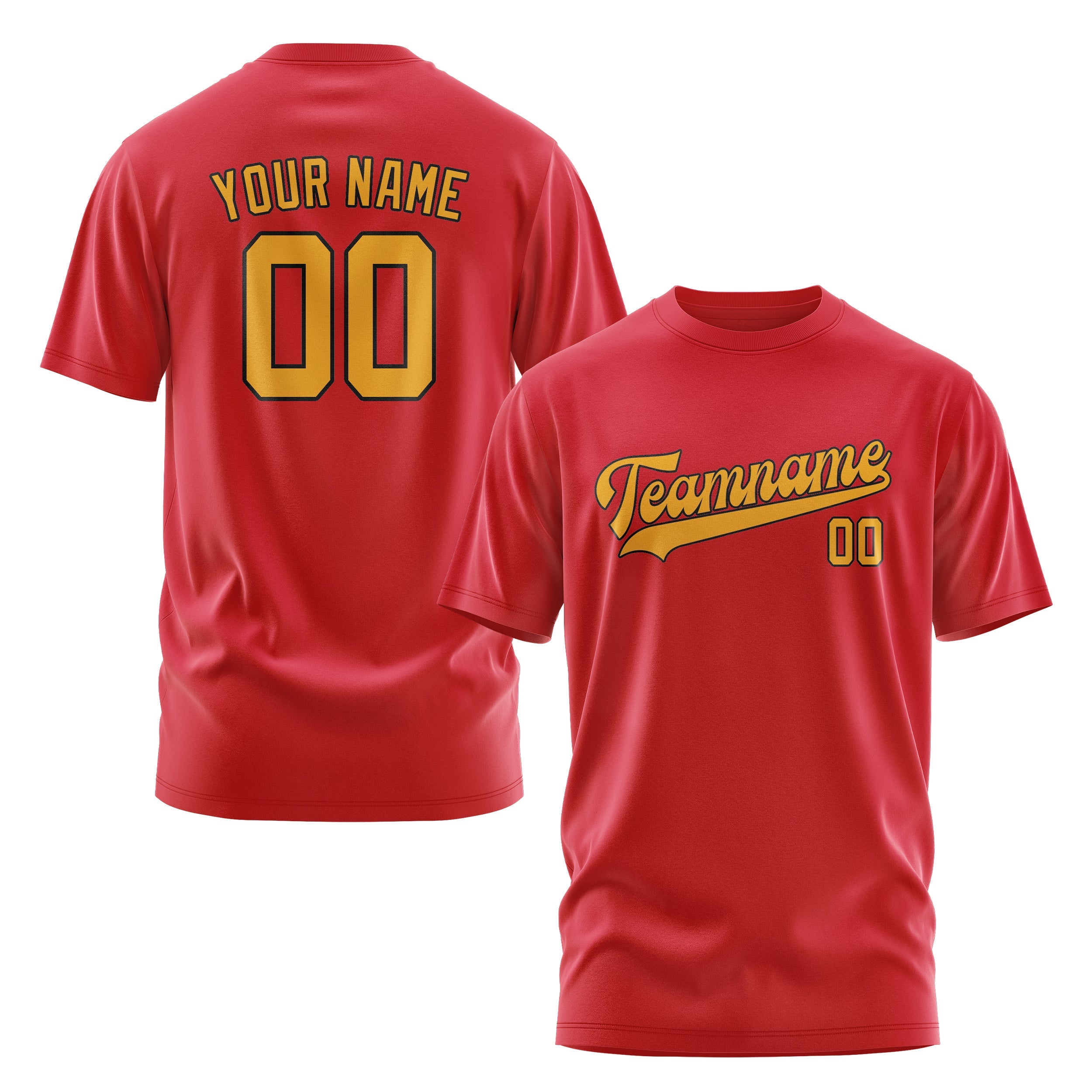 Custom Red Yellow T-Shirt