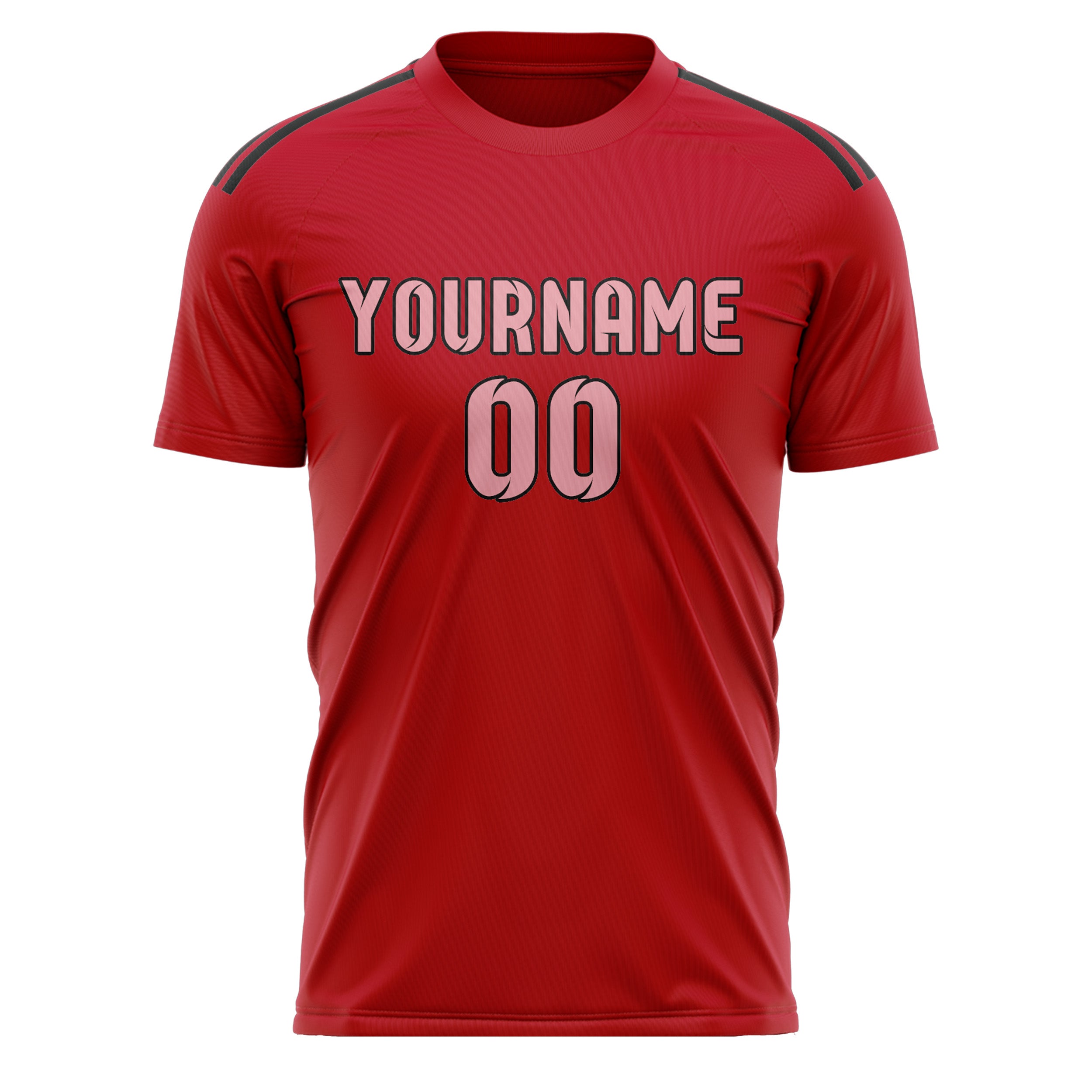 Custom Red Light Pink Soccer Jersey