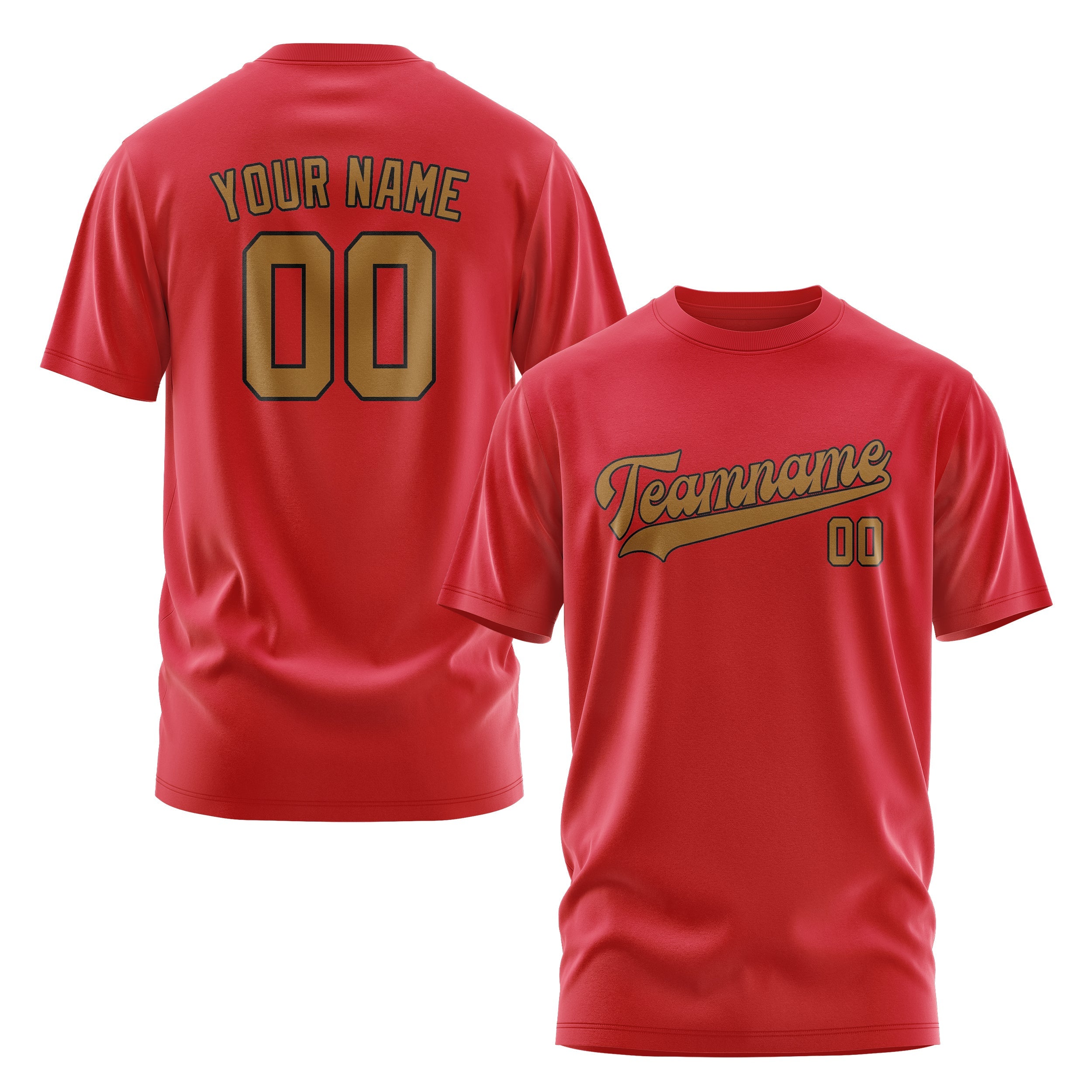 Custom Red Khaki T-Shirt