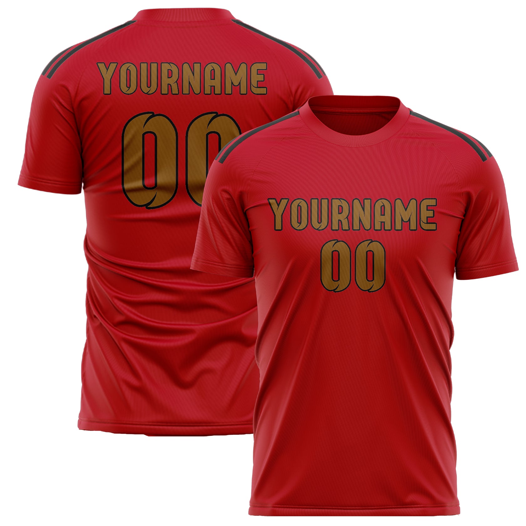 Custom Red Khaki Soccer Jersey