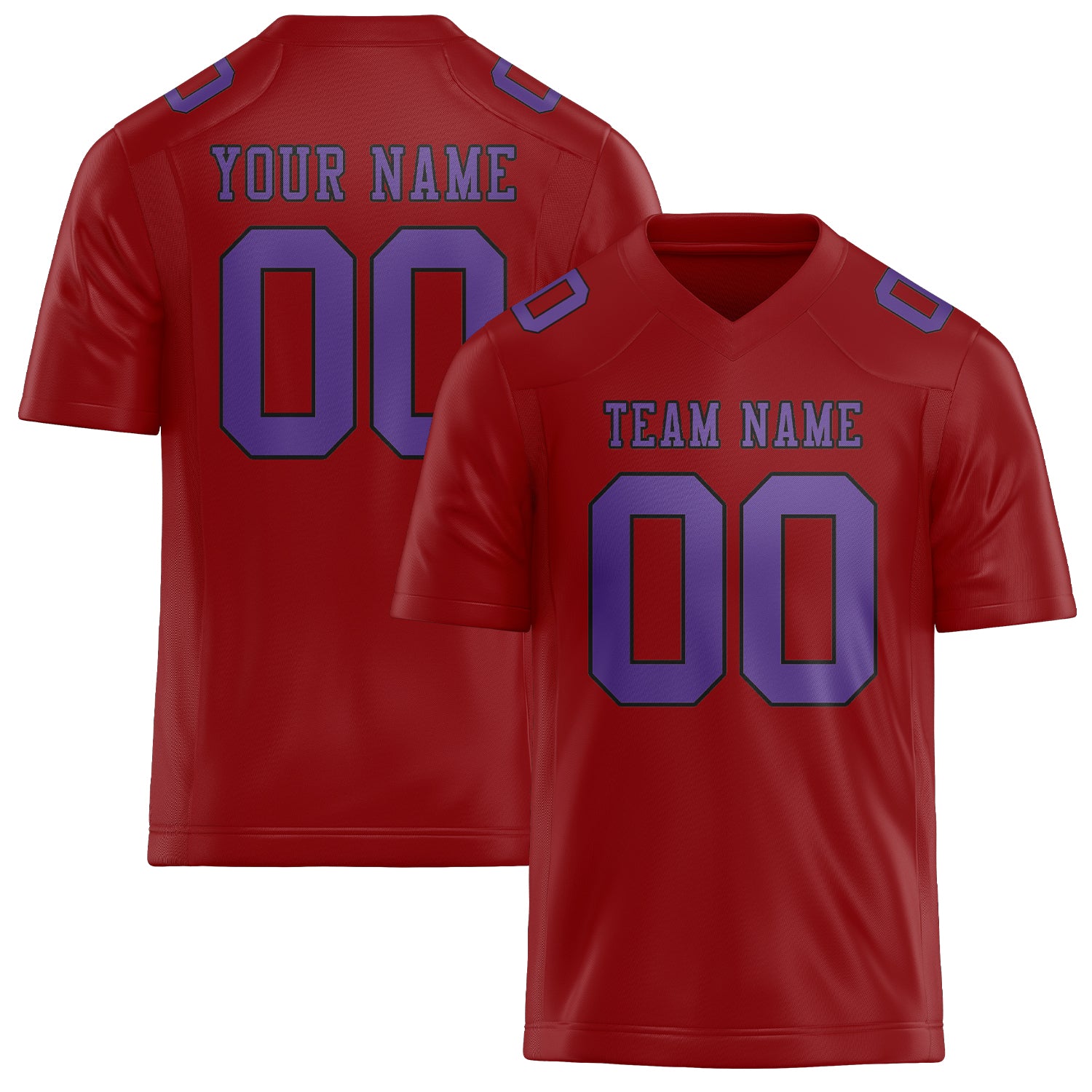 Custom Red Light Purple Football Jersey