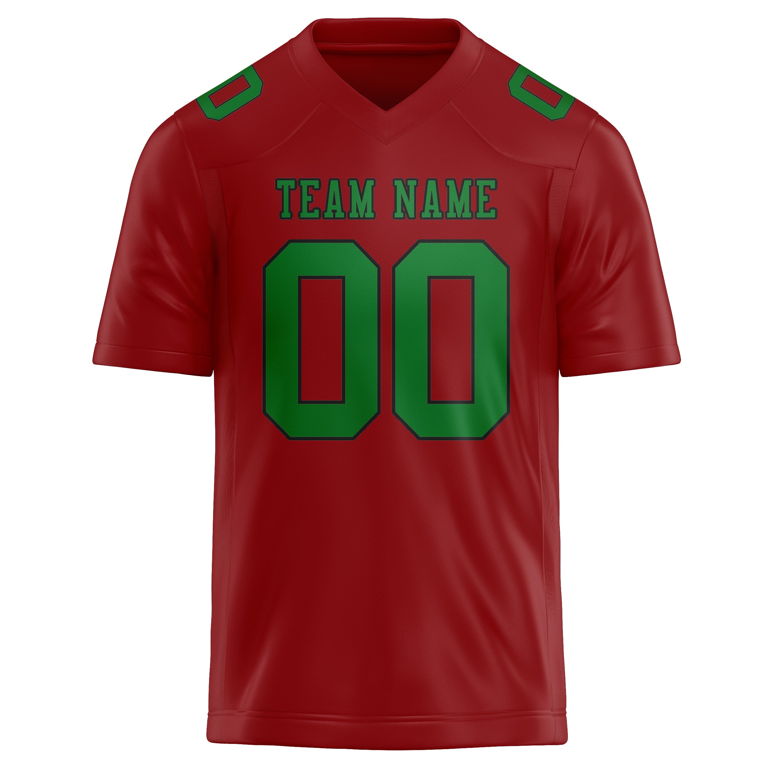 Custom Red Emerald Green Football Jersey