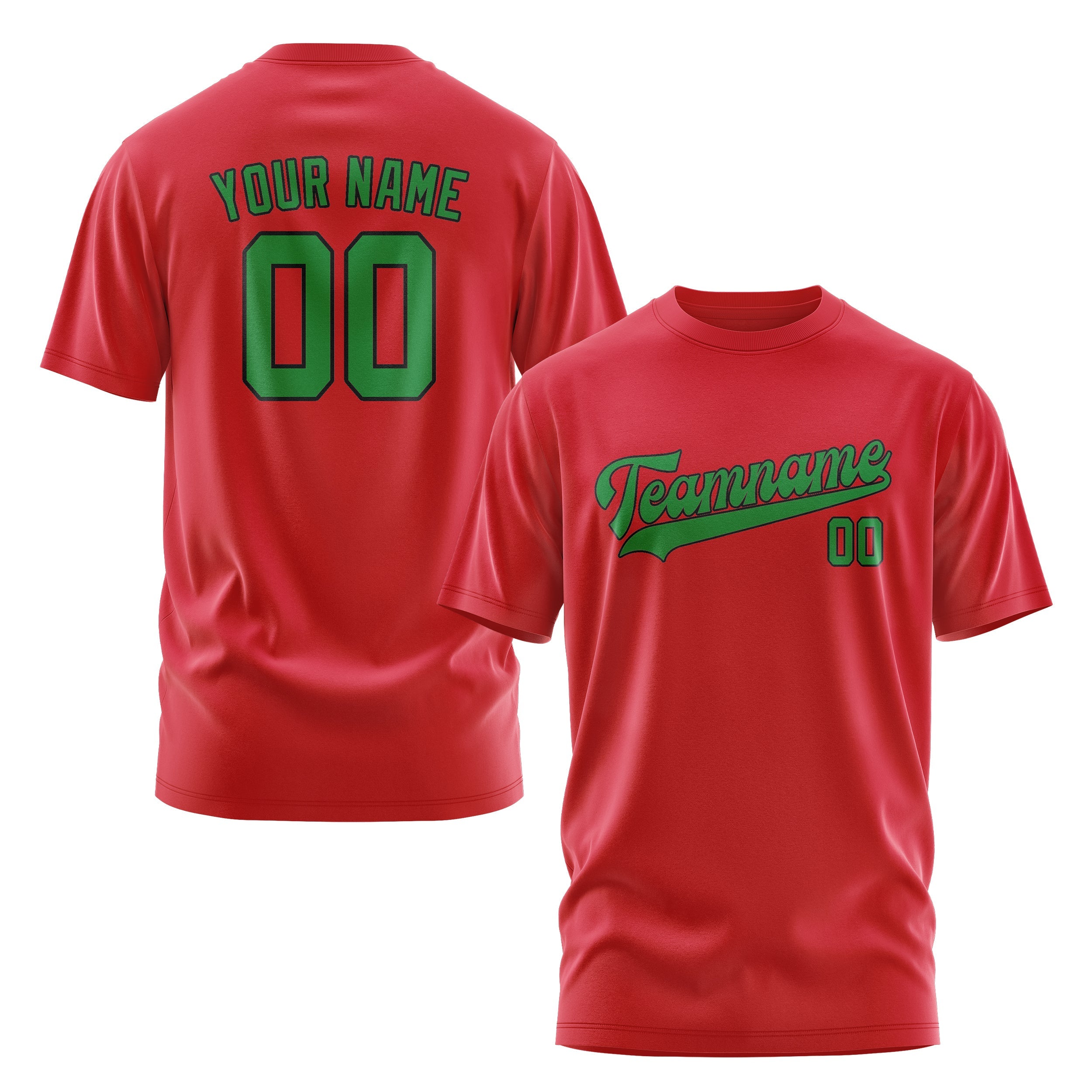 Custom Red Emerald Green T-Shirt