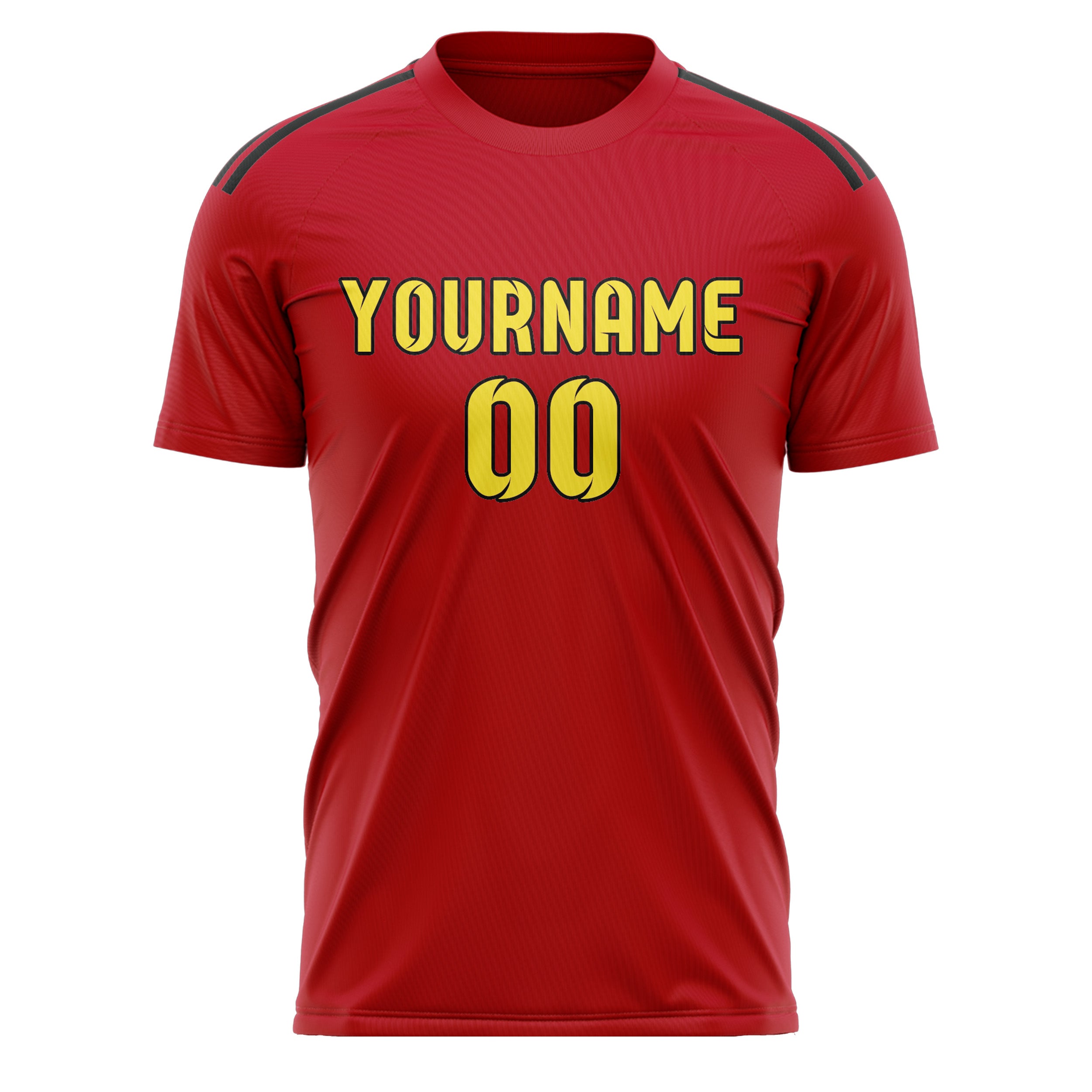 Custom Red Light Yellow Soccer Jersey