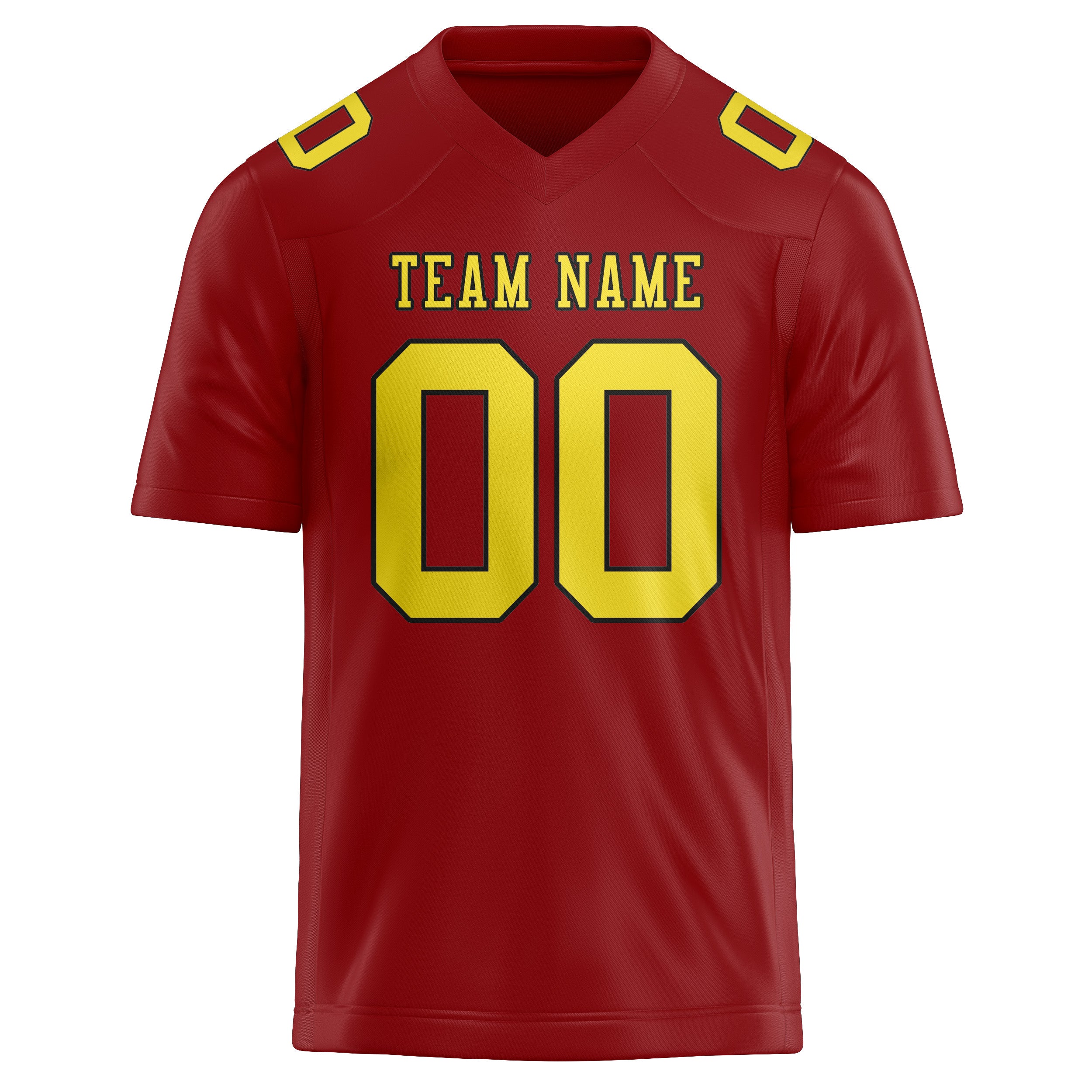 Custom Red Light Yellow Football Jersey
