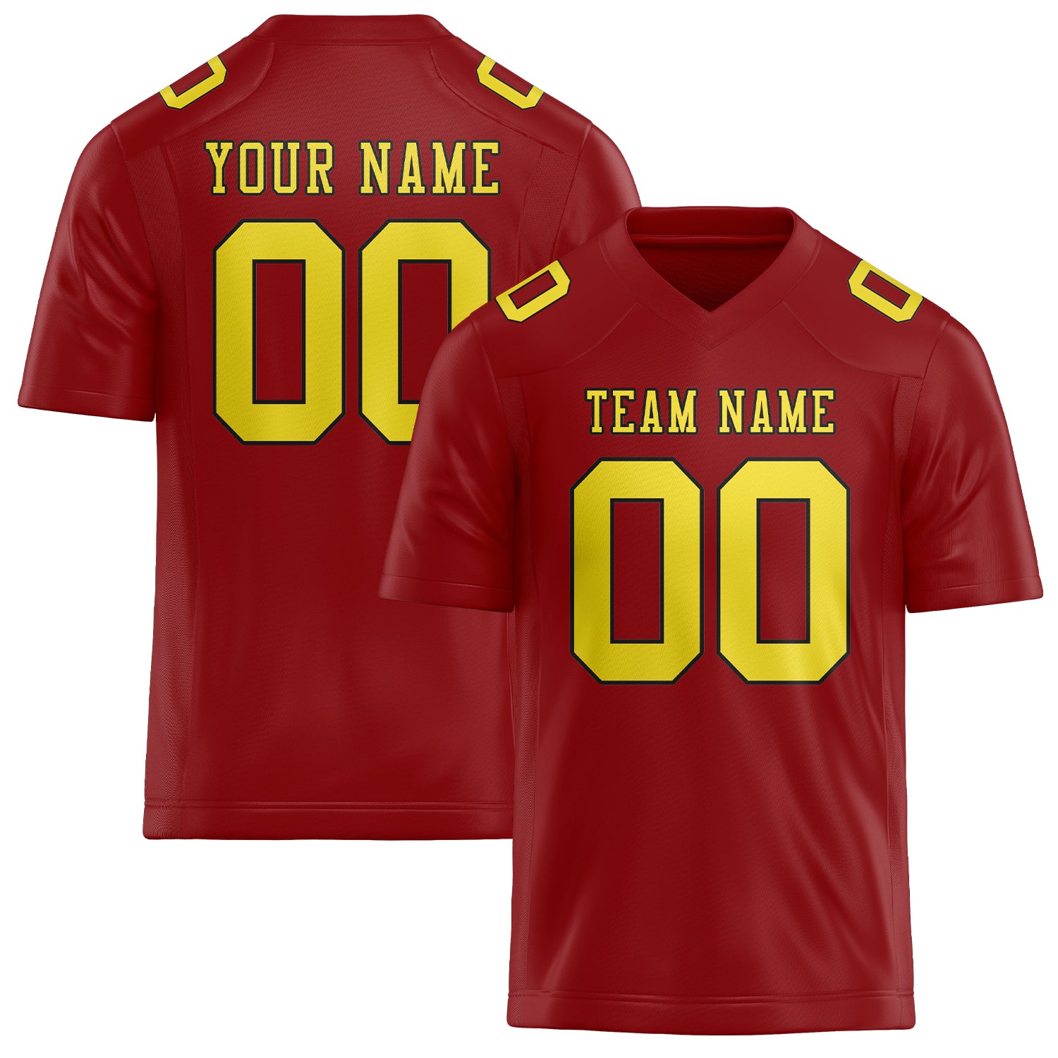 Custom Red Light Yellow Football Jersey