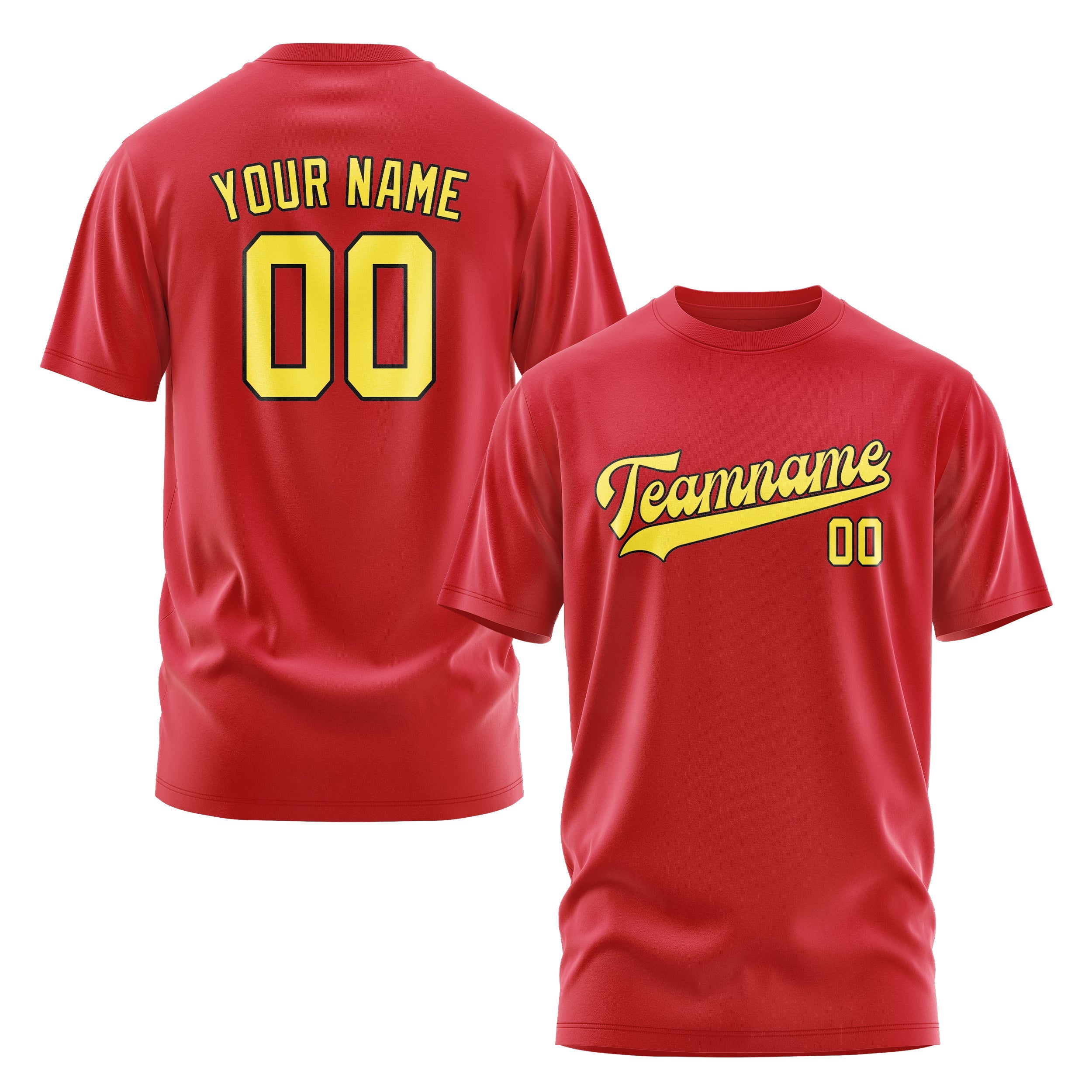 Custom Red Light Yellow T-Shirt