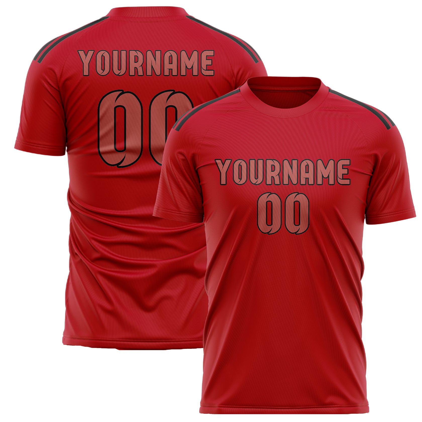 Custom Red Copper Rose Soccer Jersey