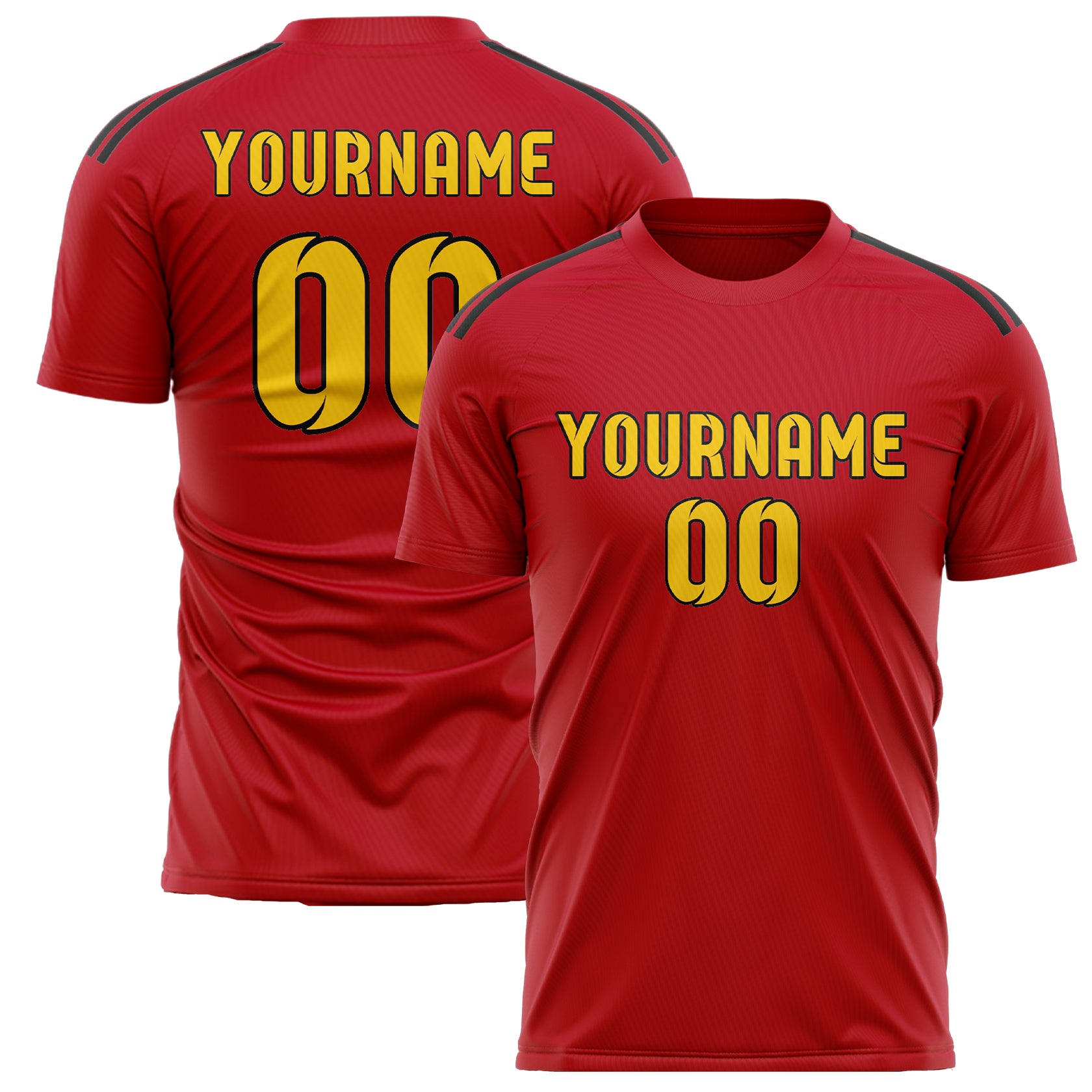 Custom Red Gold Soccer Jersey