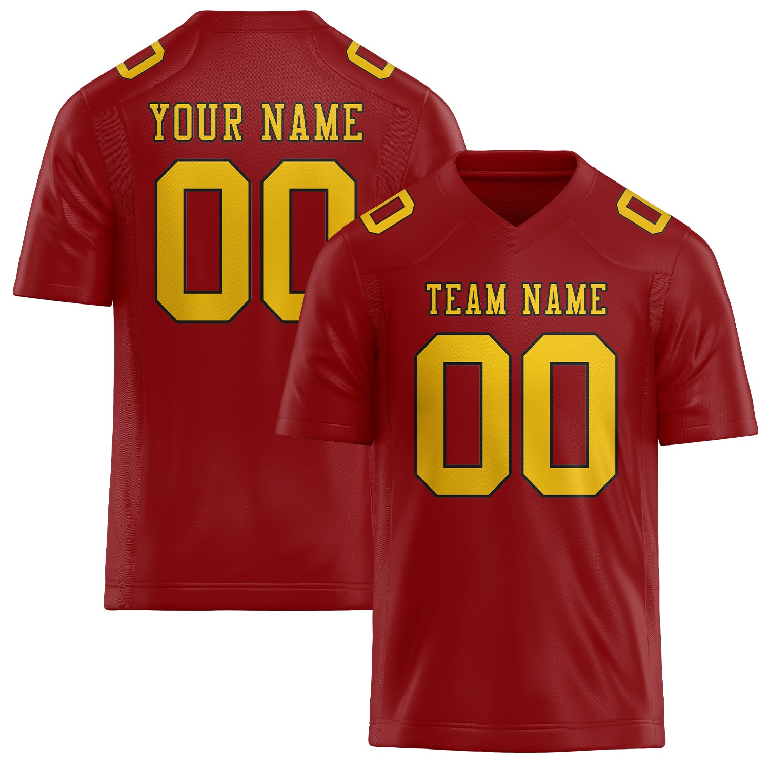 Custom Red Gold Football Jersey