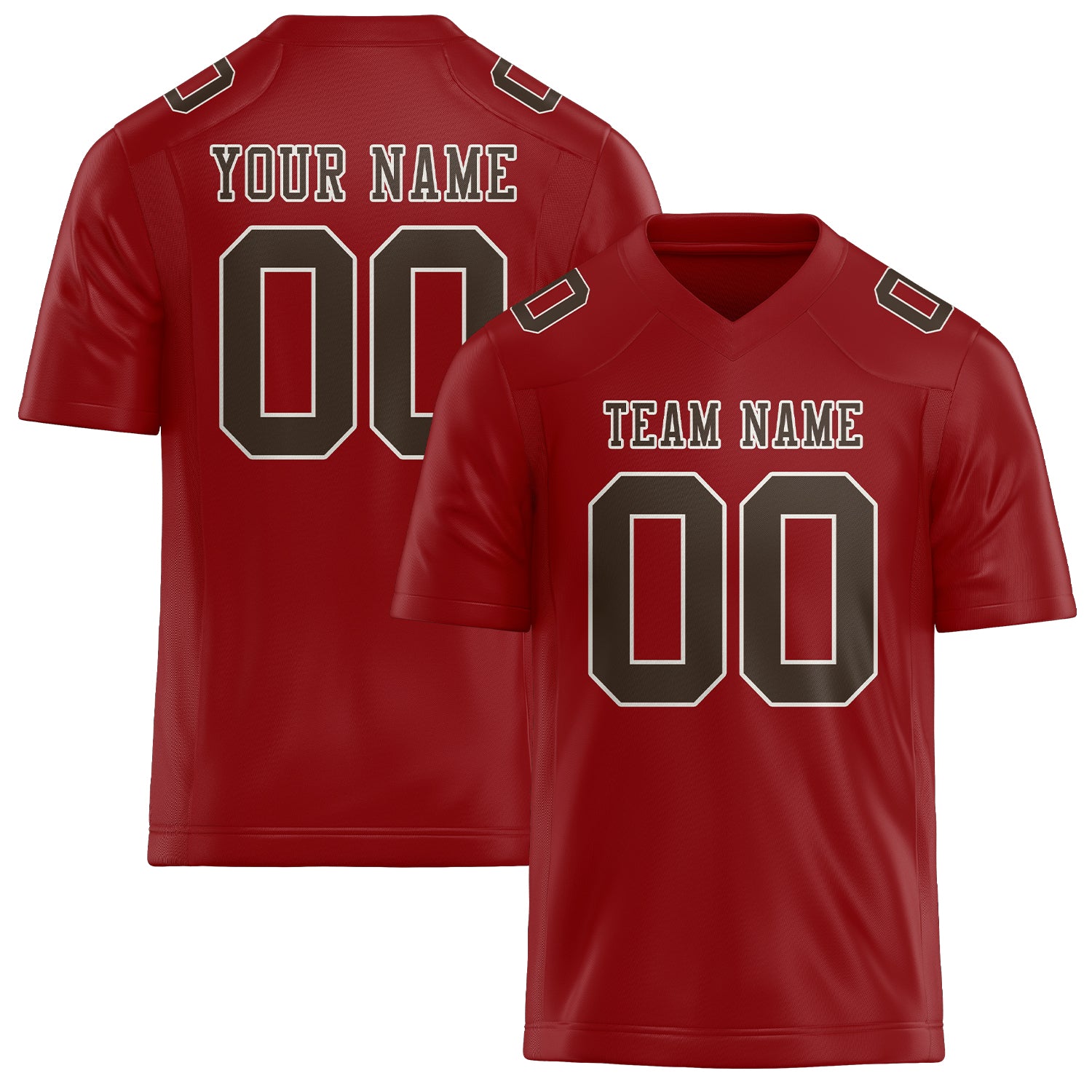 Custom Red Brown Football Jersey
