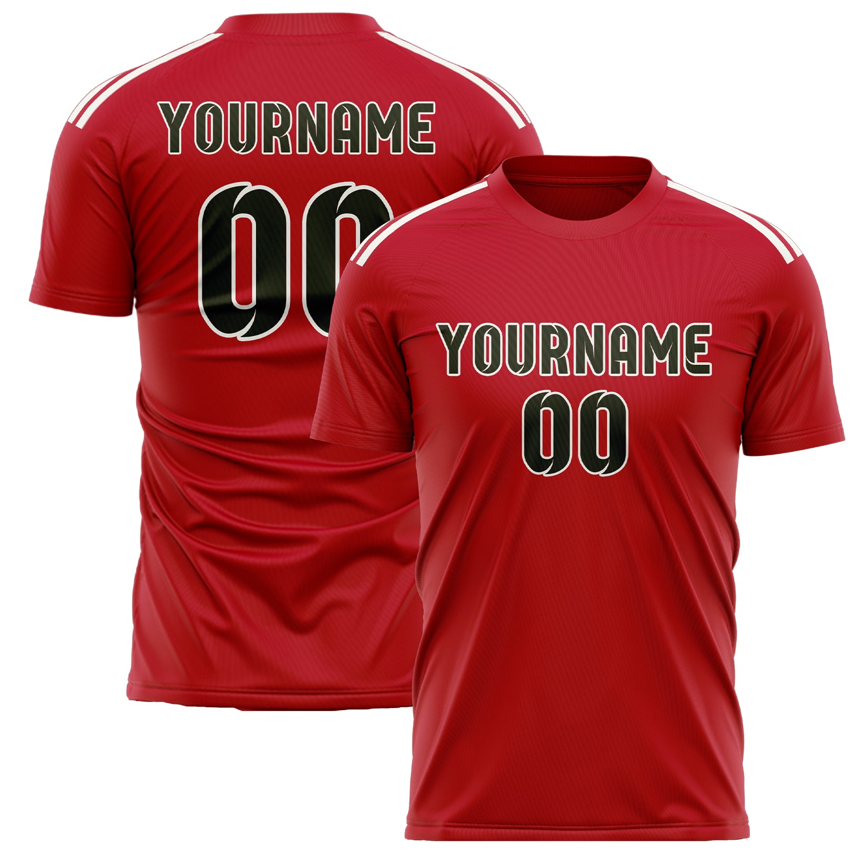 Custom Red Olive Soccer Jersey