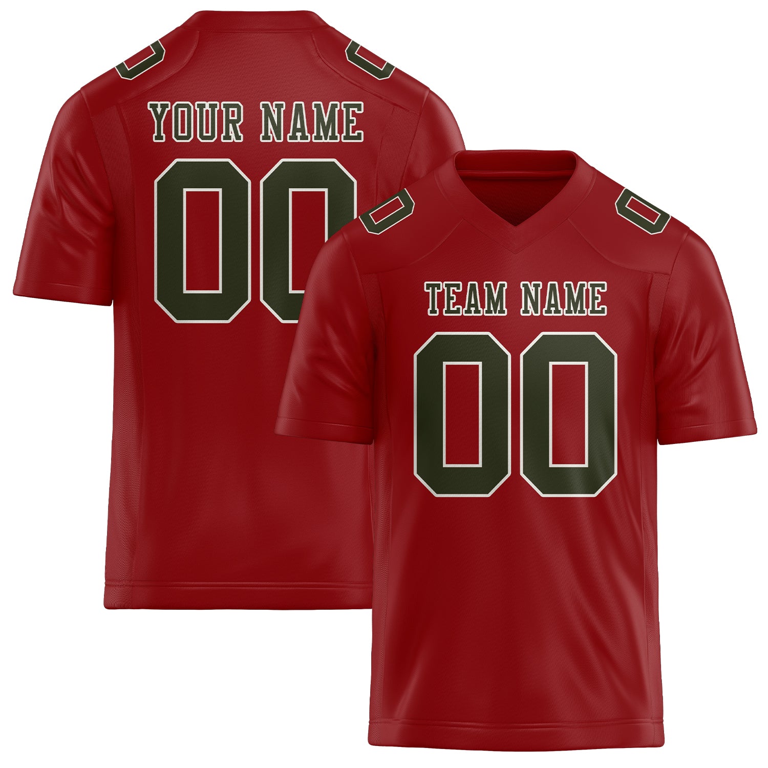 Custom Red Olive Football Jersey