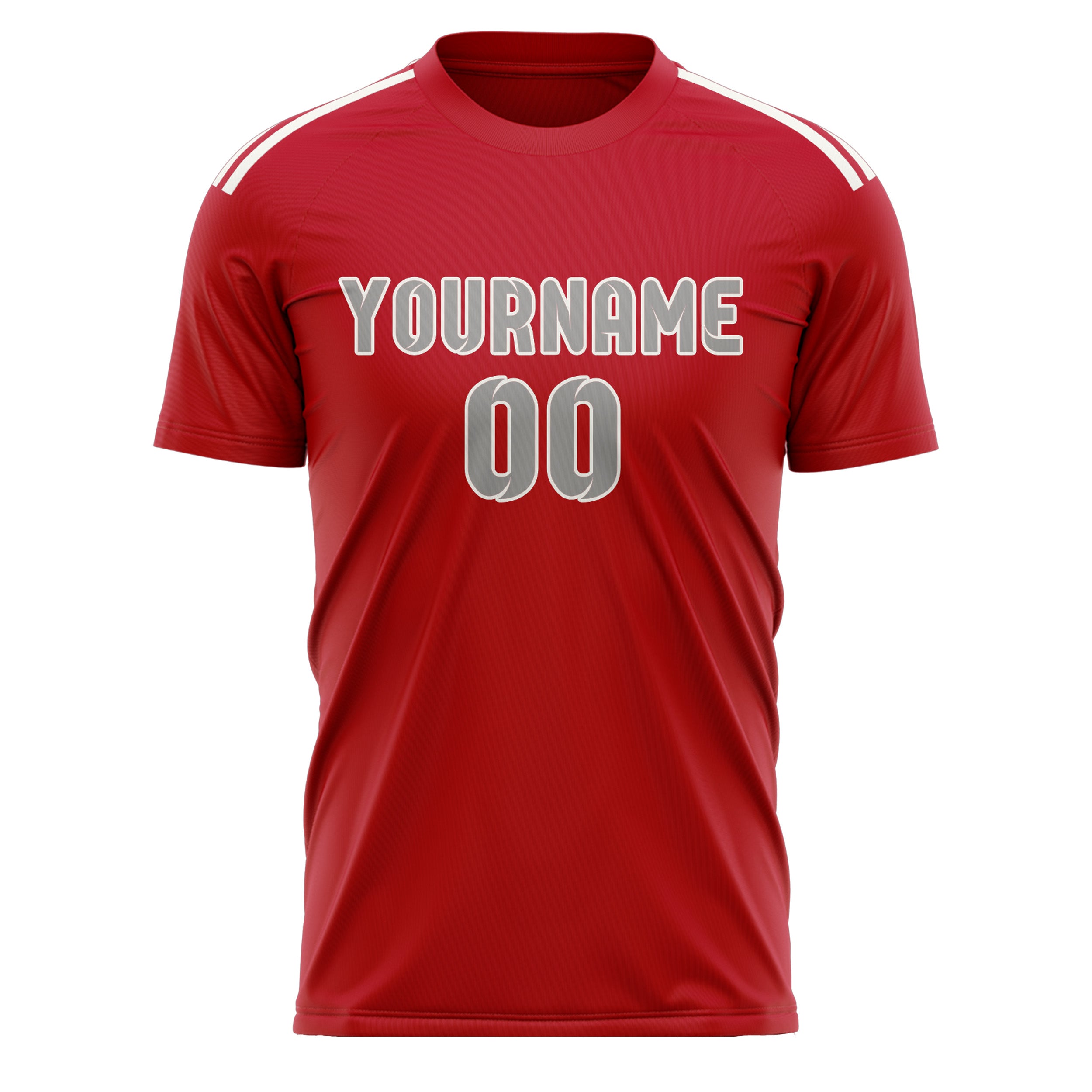 Custom Red Gray Soccer Jersey