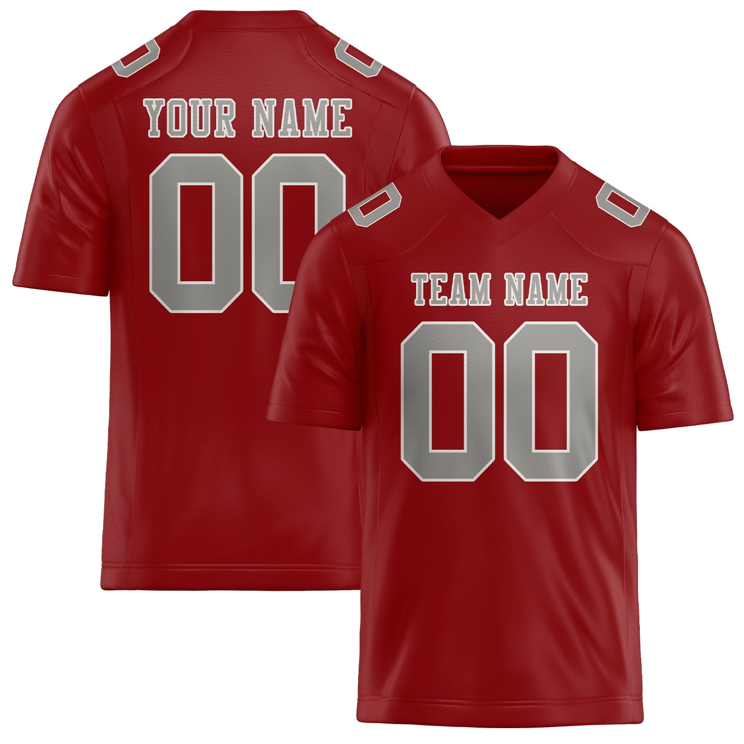 Custom Red Gray Football Jersey