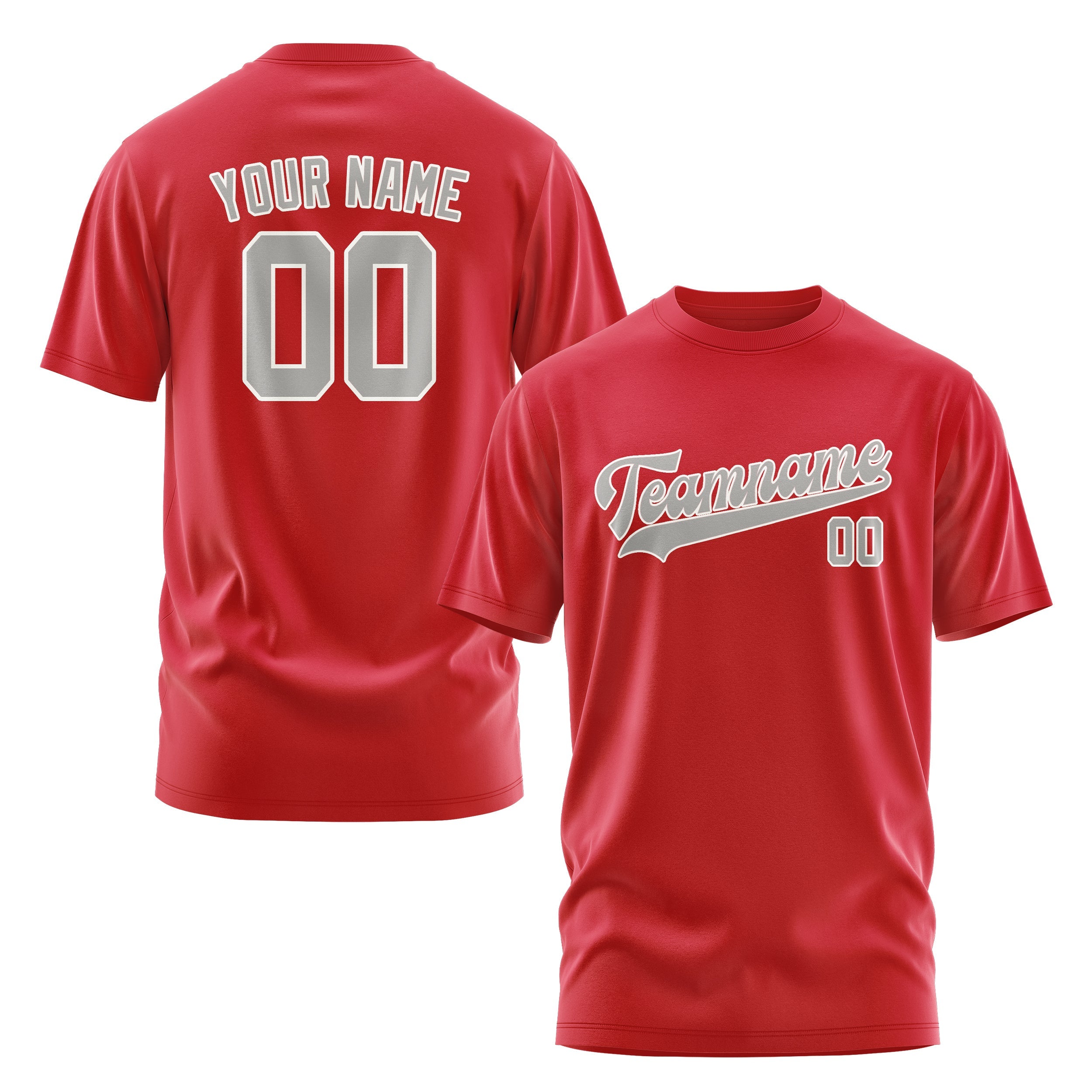 Custom Red Gray T-Shirt