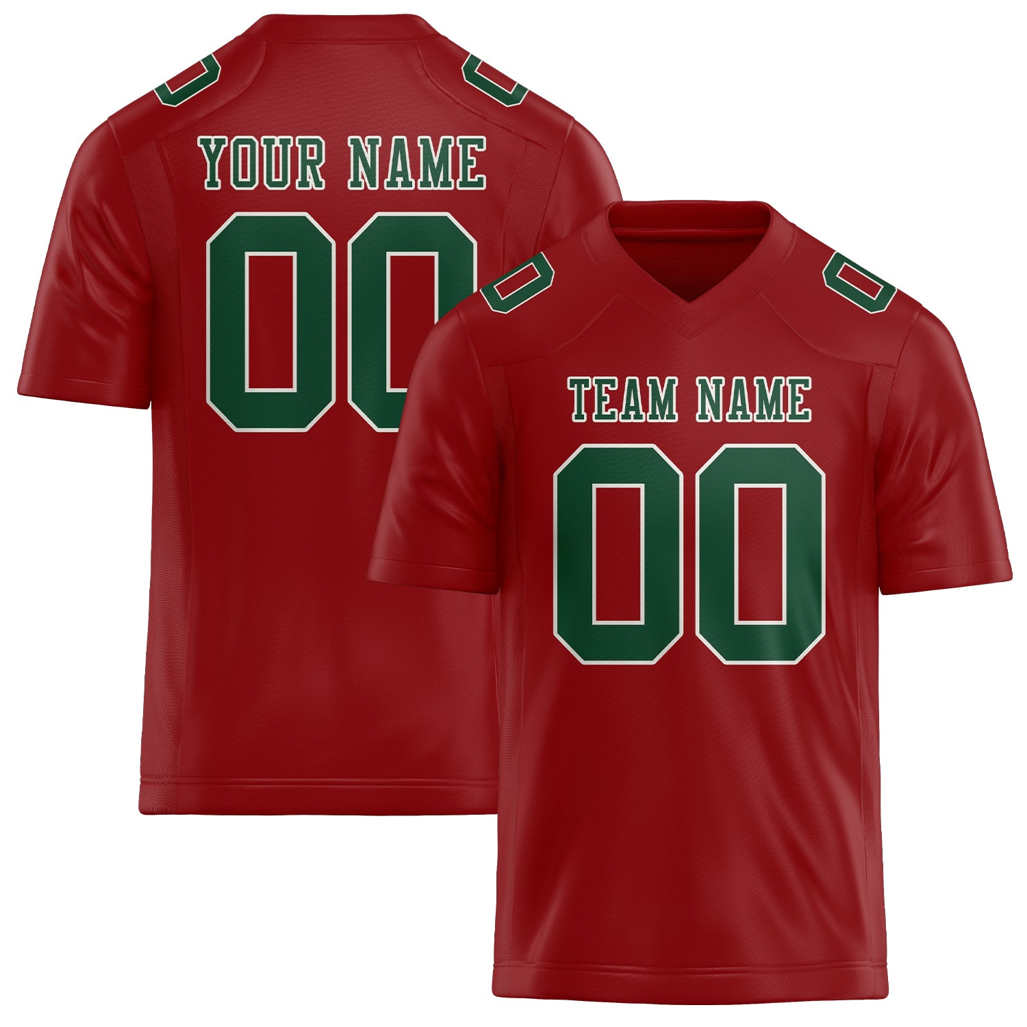 Custom Red Green Football Jersey