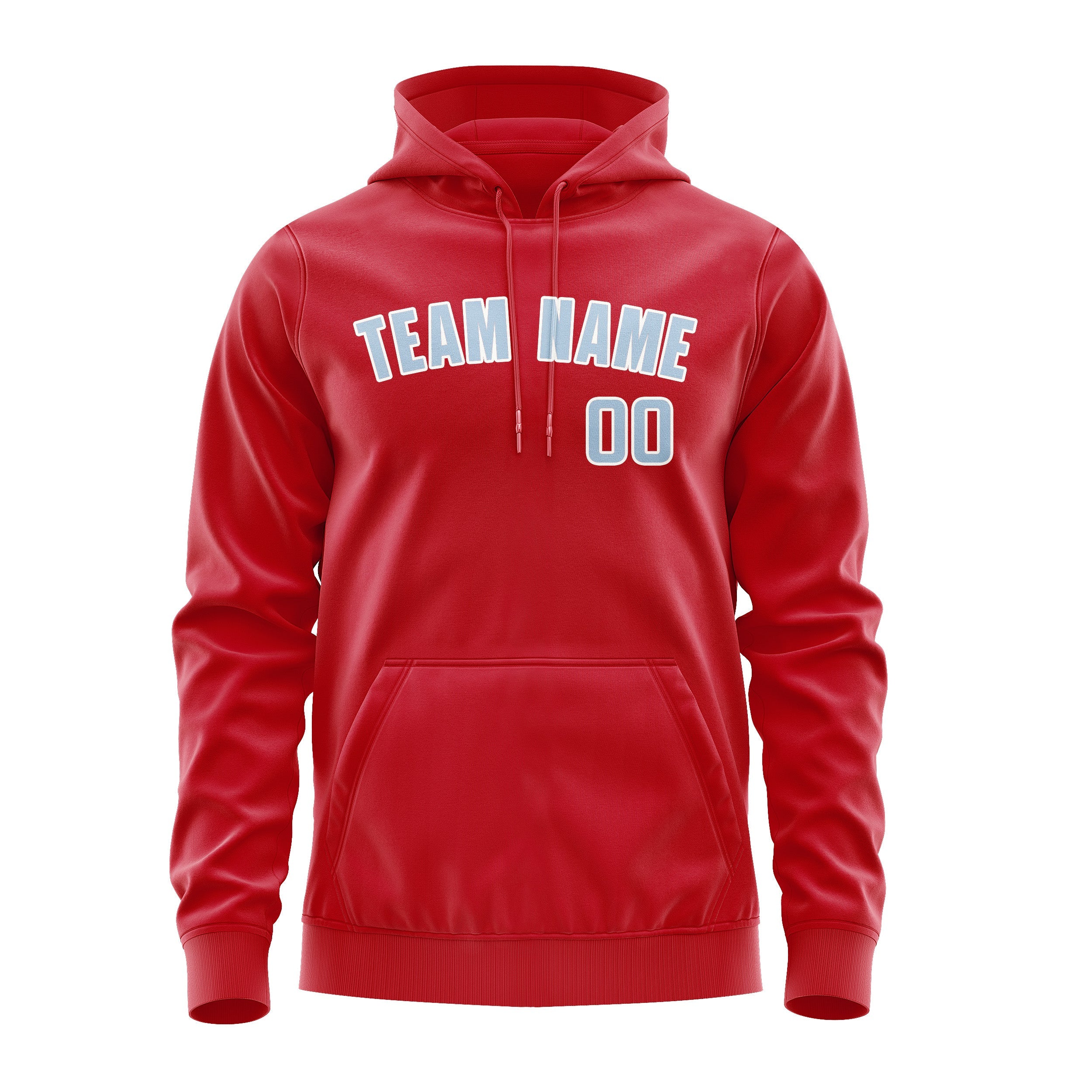Custom Red Light Blue Hoodie