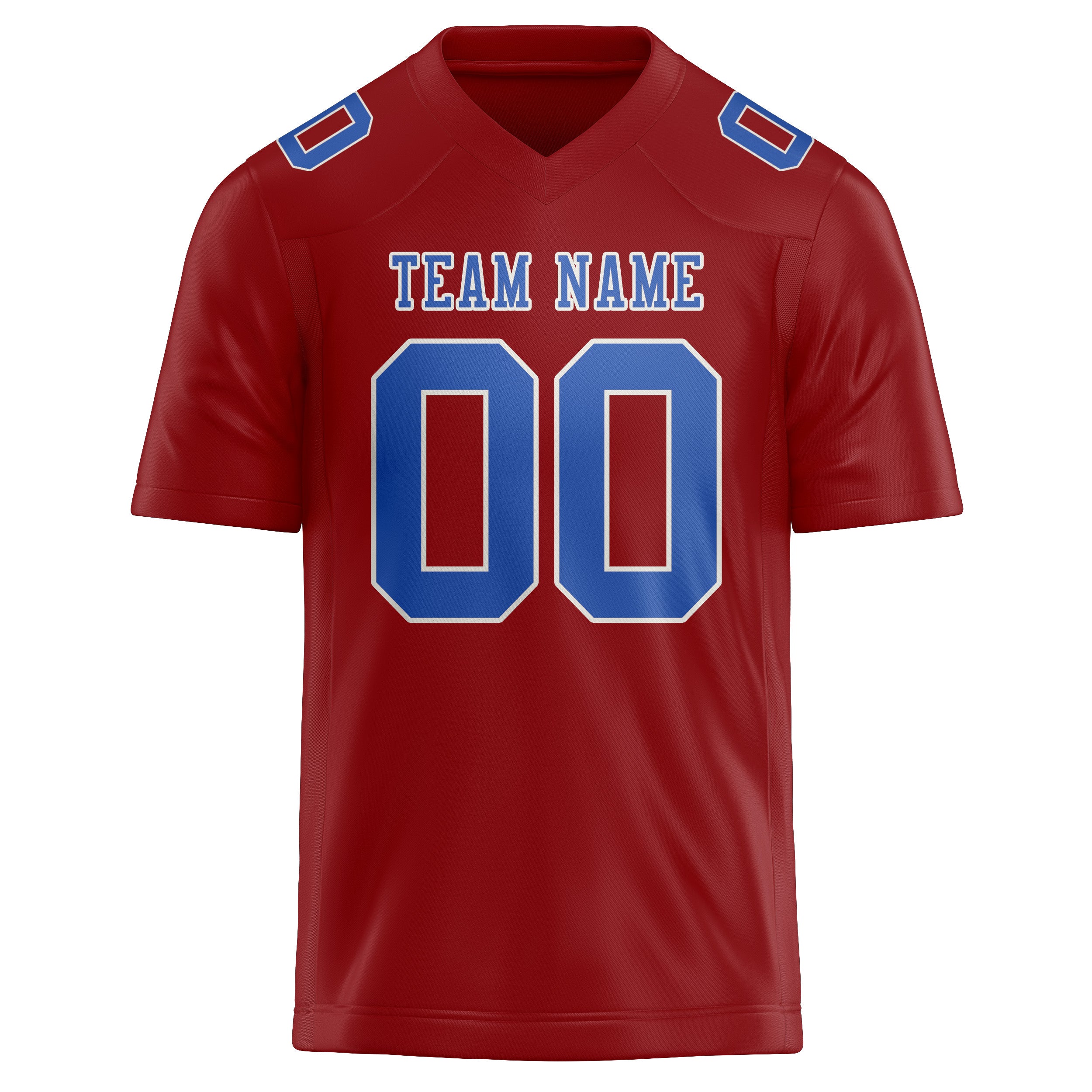 Custom Red Sky Blue Football Jersey