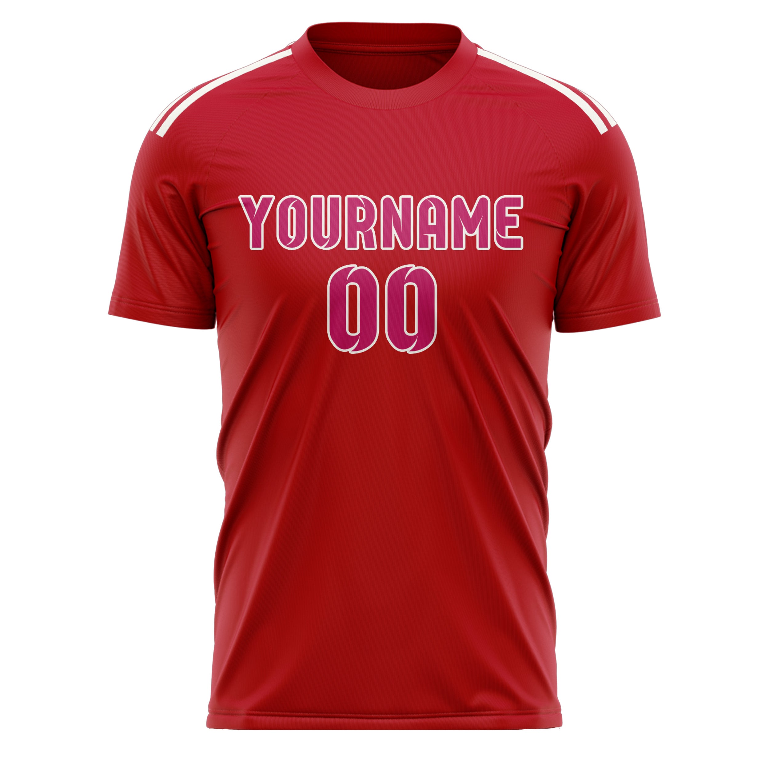 Custom Red Pink Soccer Jersey