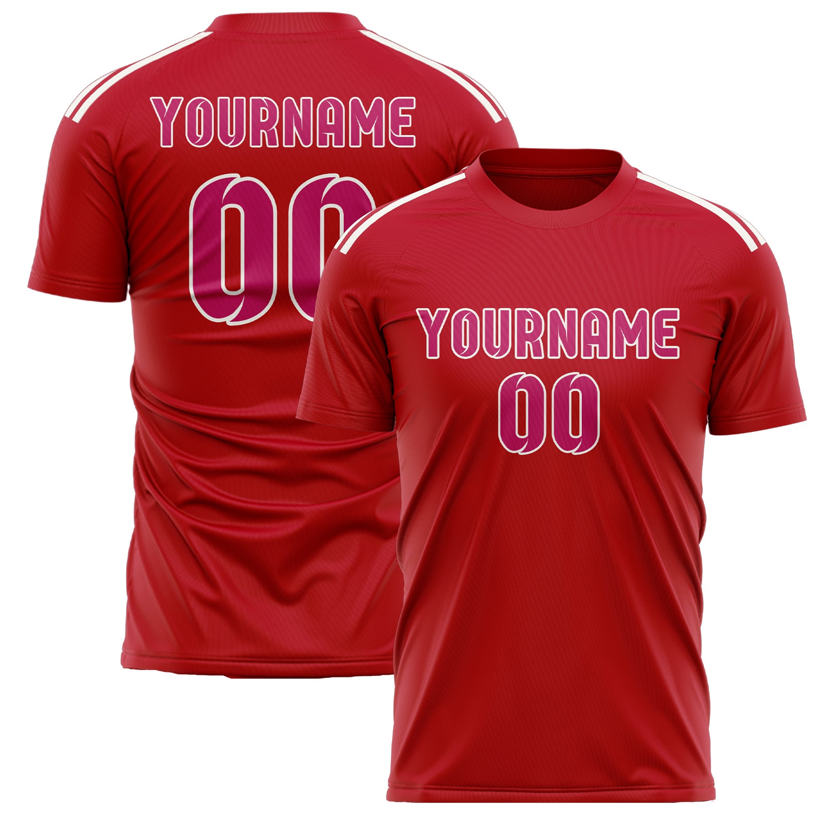 Custom Red Pink Soccer Jersey