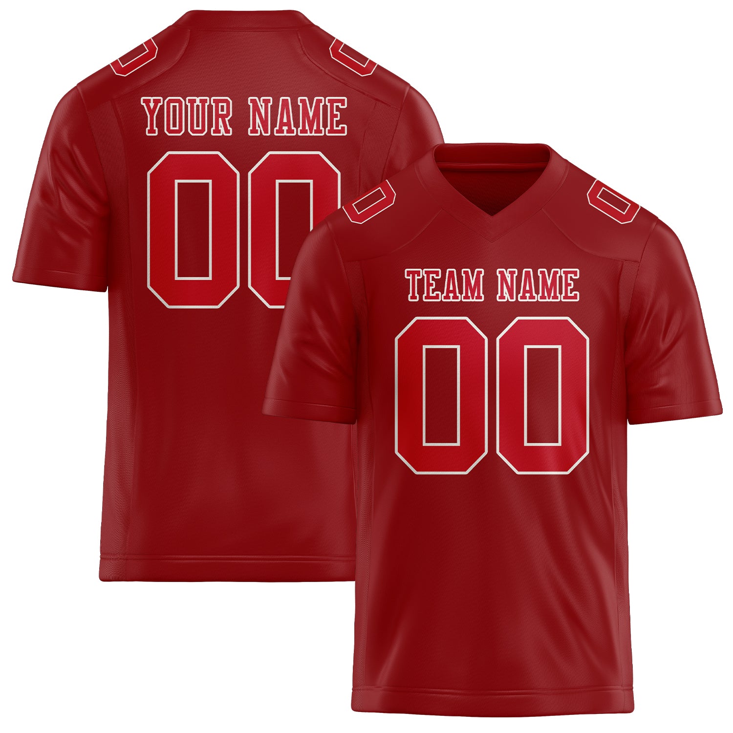 Custom Red Red Football Jersey