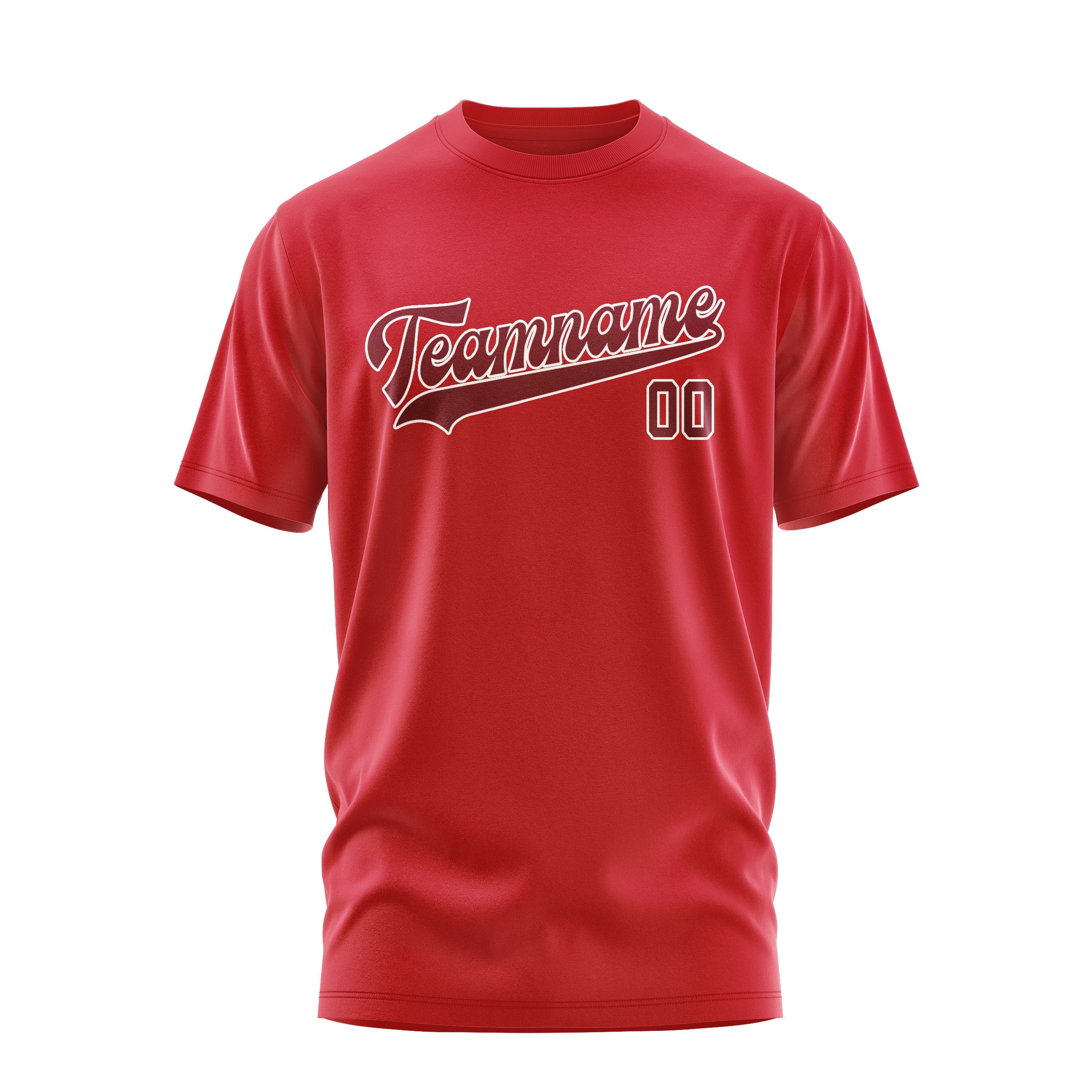 Custom Red Crimson Red T-Shirt